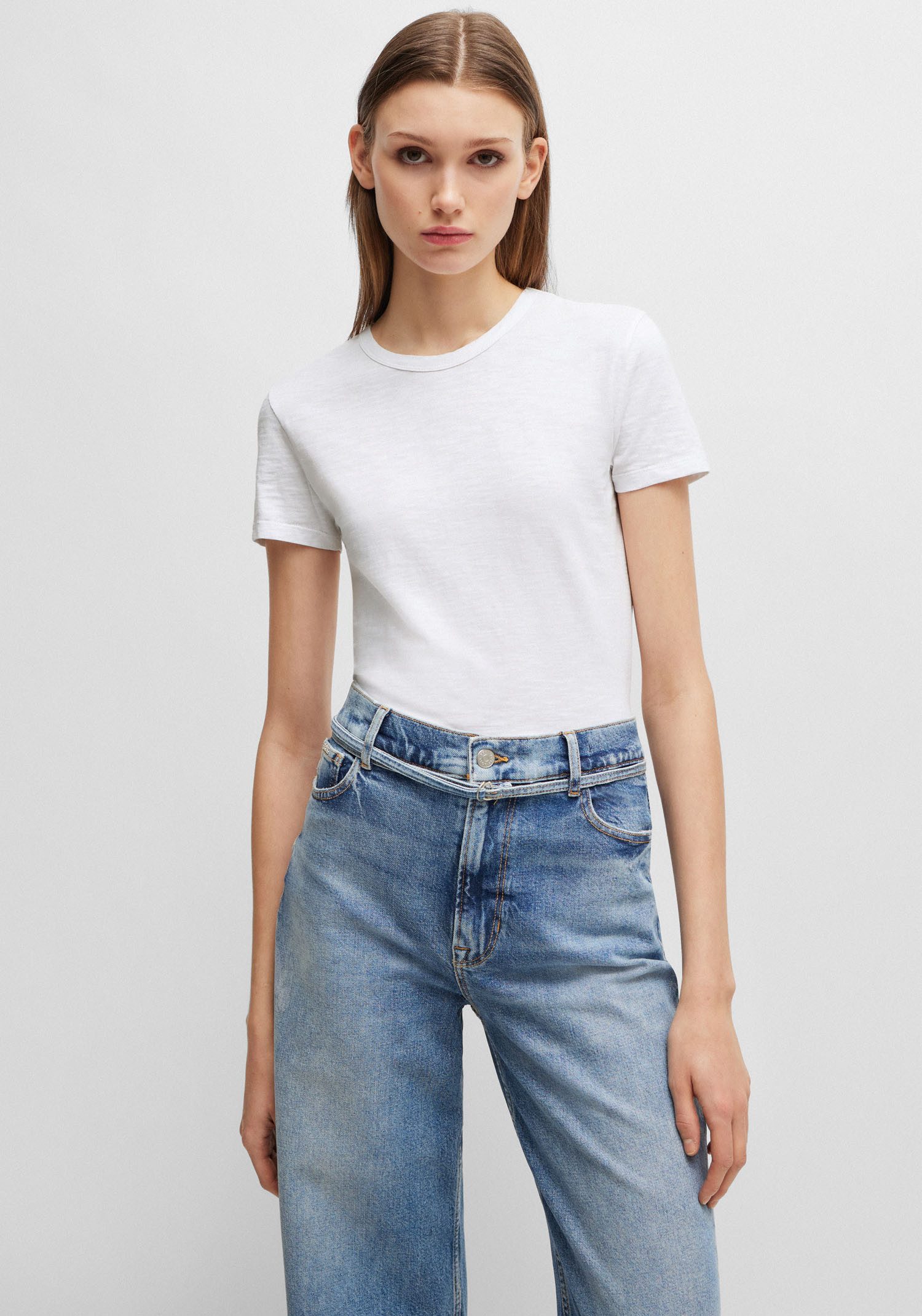 BOSS ORANGE T-Shirt Esla Premium Damenmode mit Rundhalsausschnitt günstig online kaufen