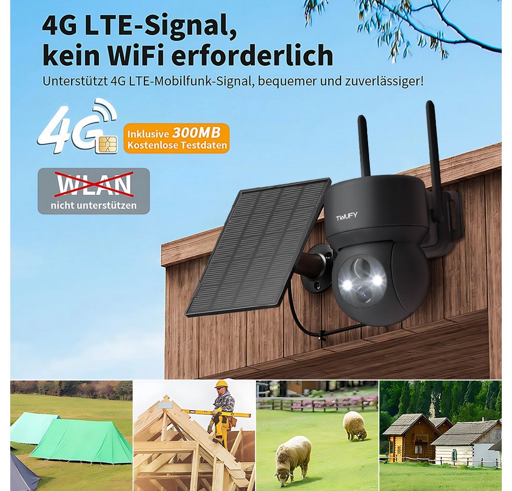 Thumbnail - ZREE Überwachungskamera 4G LTE Überwachungskamera Aussen mit SIM Karte & 32&64GB karte (Aussen, Außenbereich, Wald, Farm...