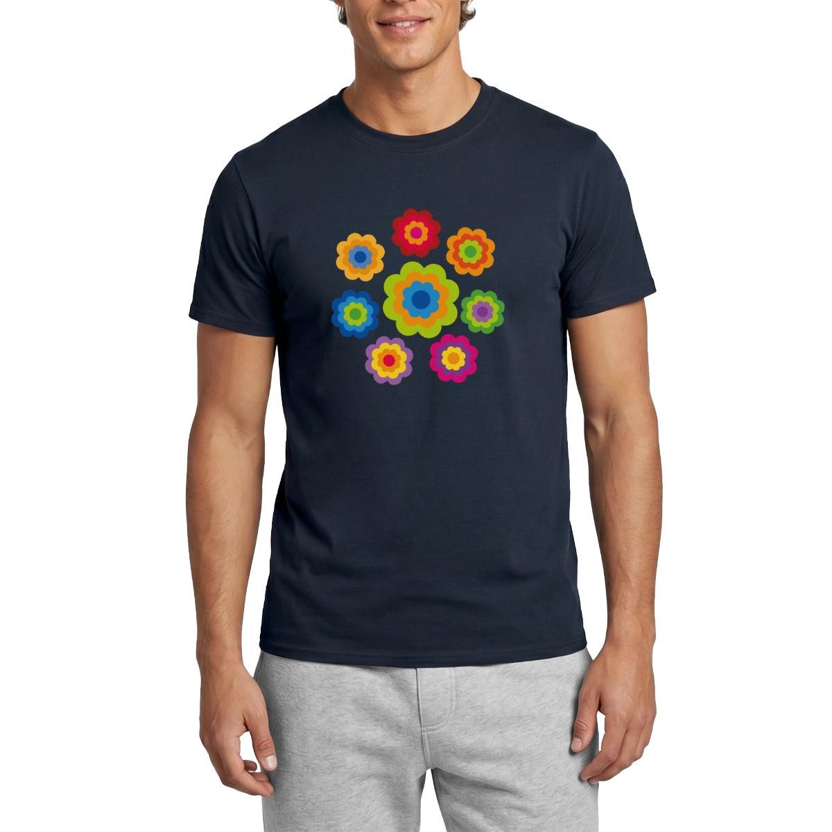 Spreadshirt T-Shirt 70er Jahre Hippie Flower Power Kostüm Blumen Fasching Männer T-Shirt (1-tlg)