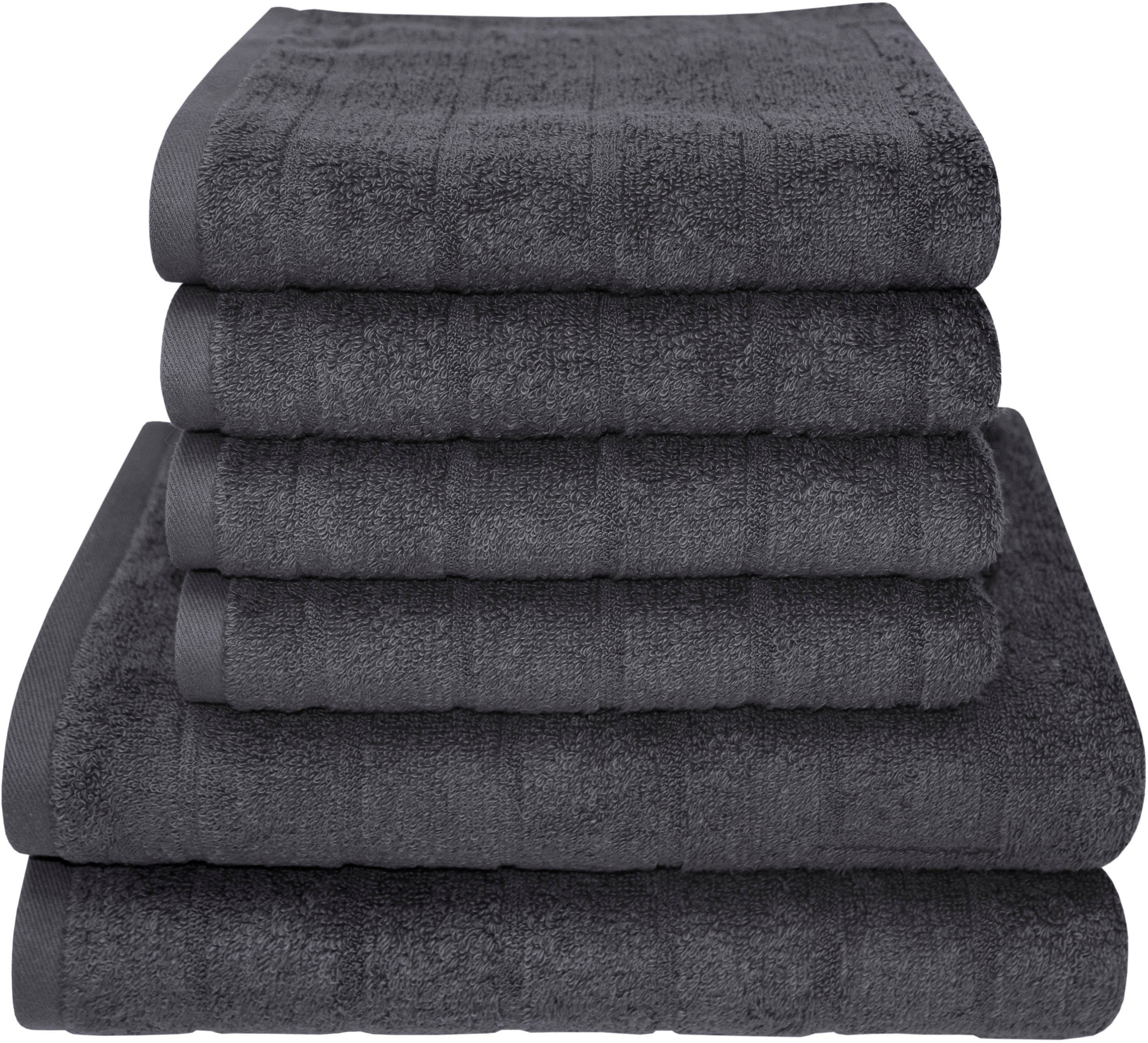 Dyckhoff Handtuch Set City Lights, Walkfrottier (Set, 6-St), 4 Handtücher (50x100cm), 2 Duschtücher (70x140cm)