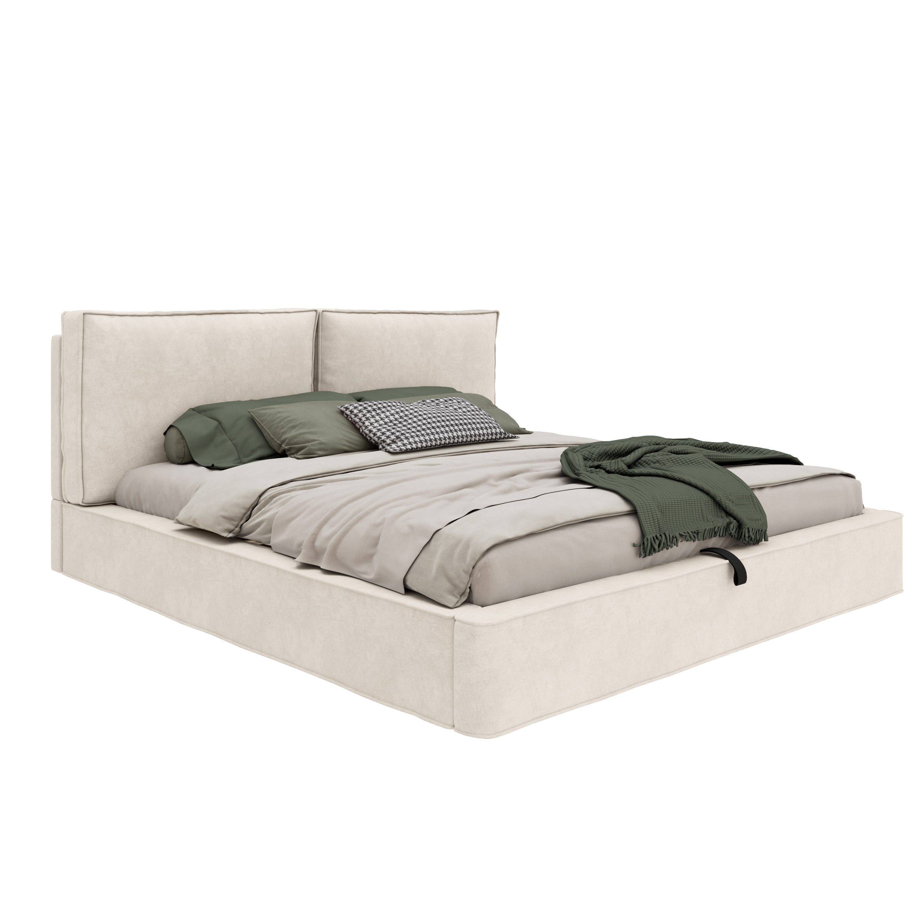 REDOM Polsterbett Bett 180x200 cm mit Stauraum und 105 cm Kopfteil, Chenille (Packung, 1-tlg., 180 x 200cm), mit Lattenrost, gepolstertes Kopfteil