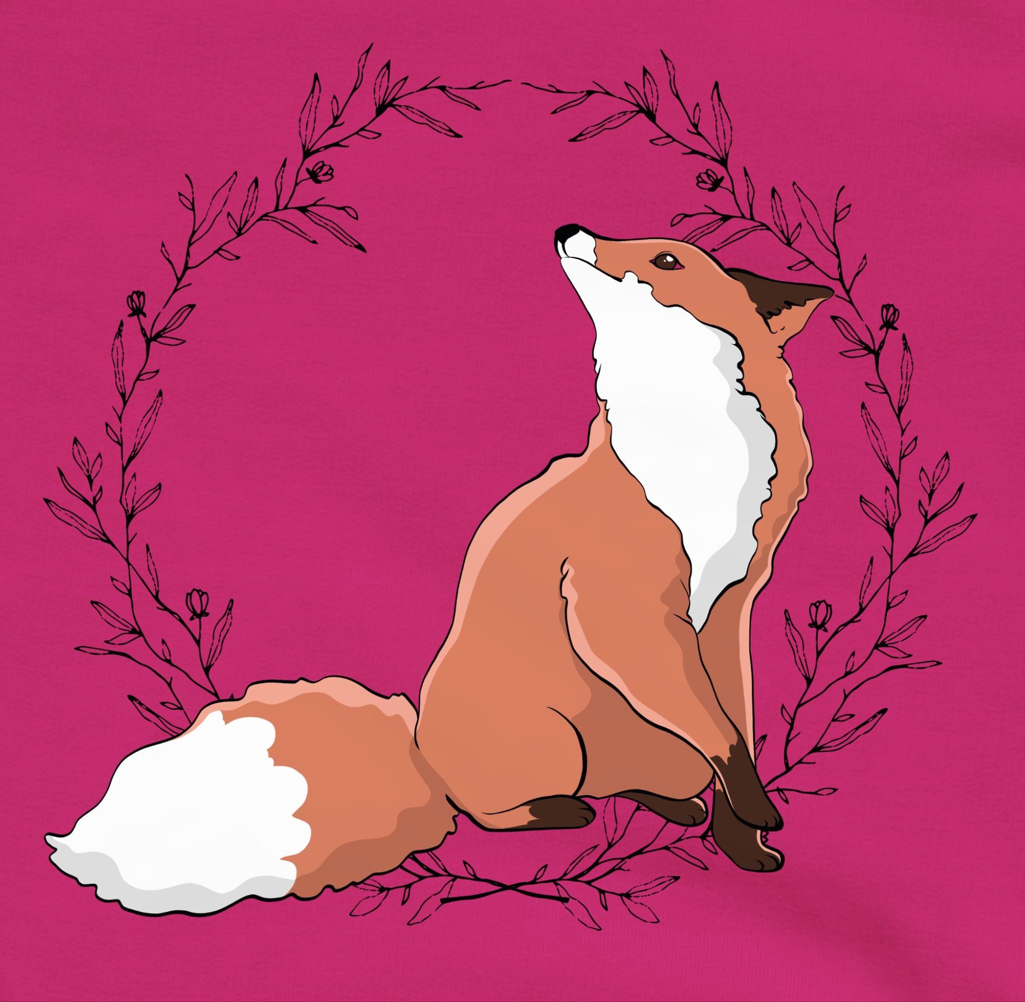 Shirtracer Sweatshirt Fuchs Fox Gechenk Tiermotiv Animal Fuchsia 2 Print