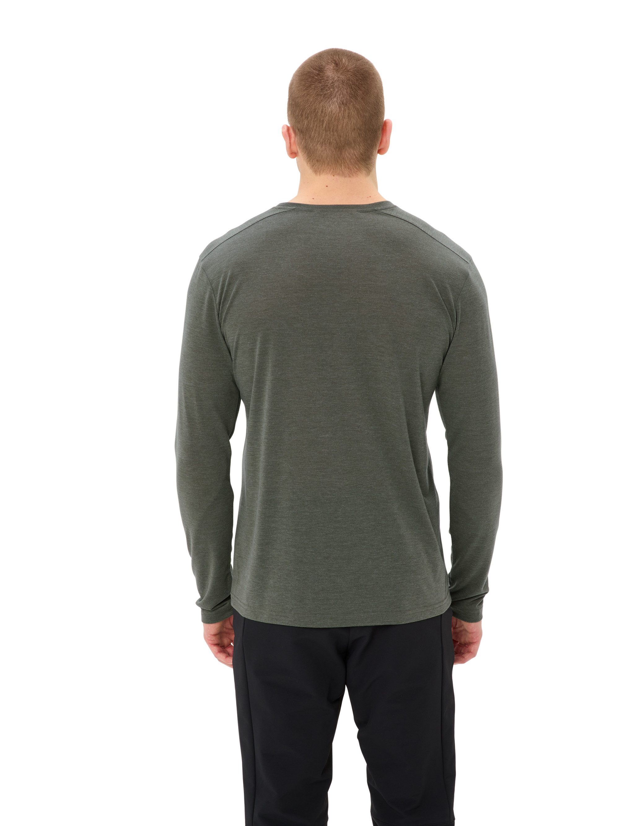 VAUDE Langarmshirt MEN'S ROSEMOOR LS T-SHIRT III ohne Kragen, Rundhalsausschnitt, aus Polyester und Lyocell