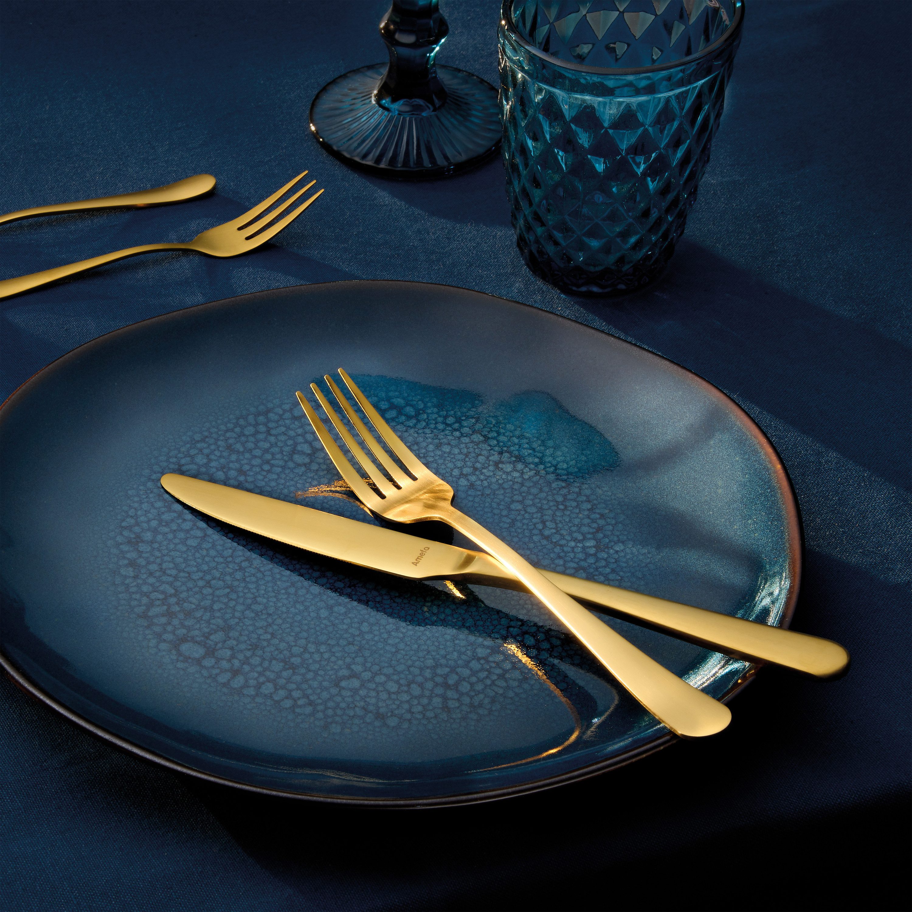 Amefa Kuchengabel AUSTIN (6 Stück), PVD gold, satiniert