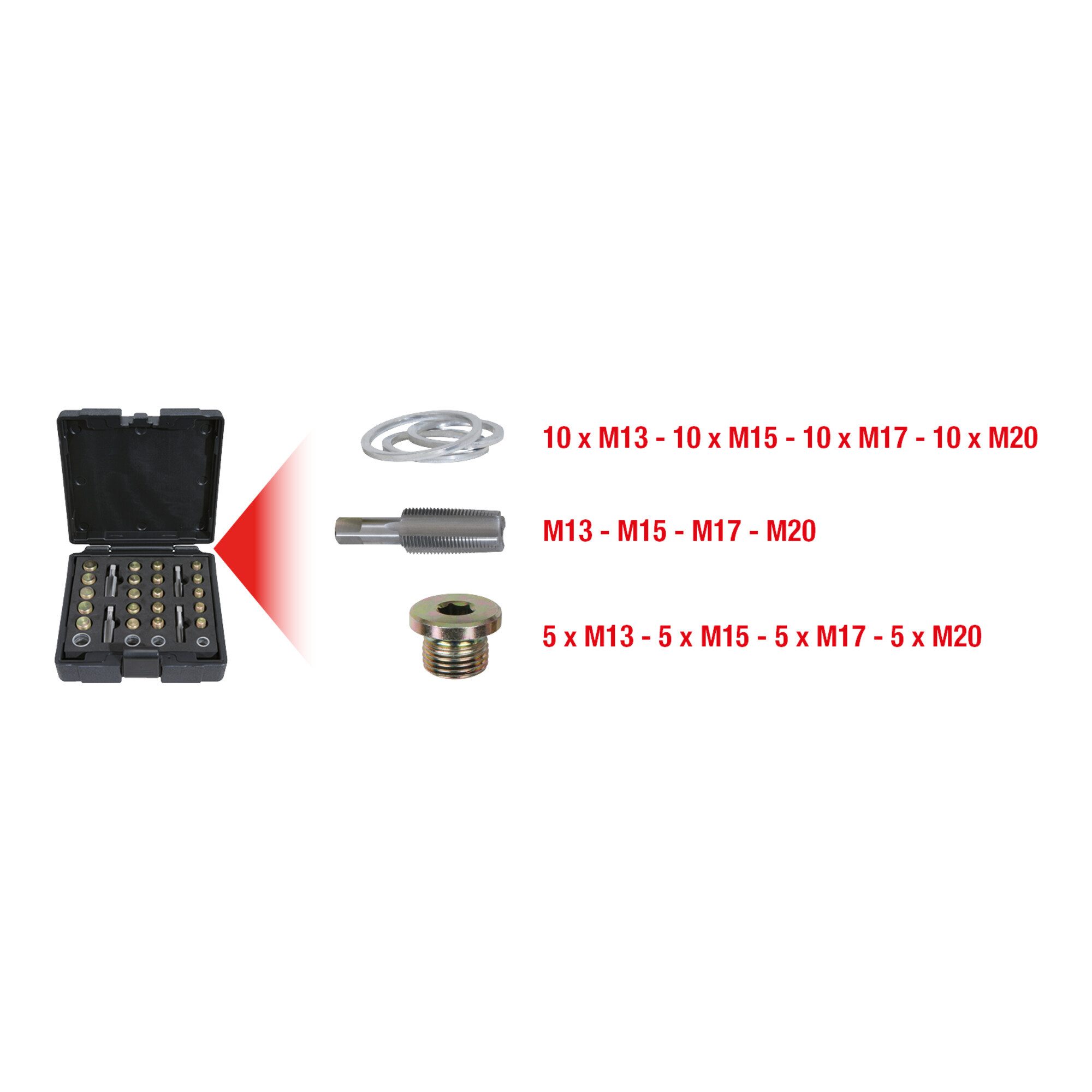 KS Tools Ölkanne KS Tools MASTER Ölwannen-Gewindereparatur-Satz, 64-tlg.