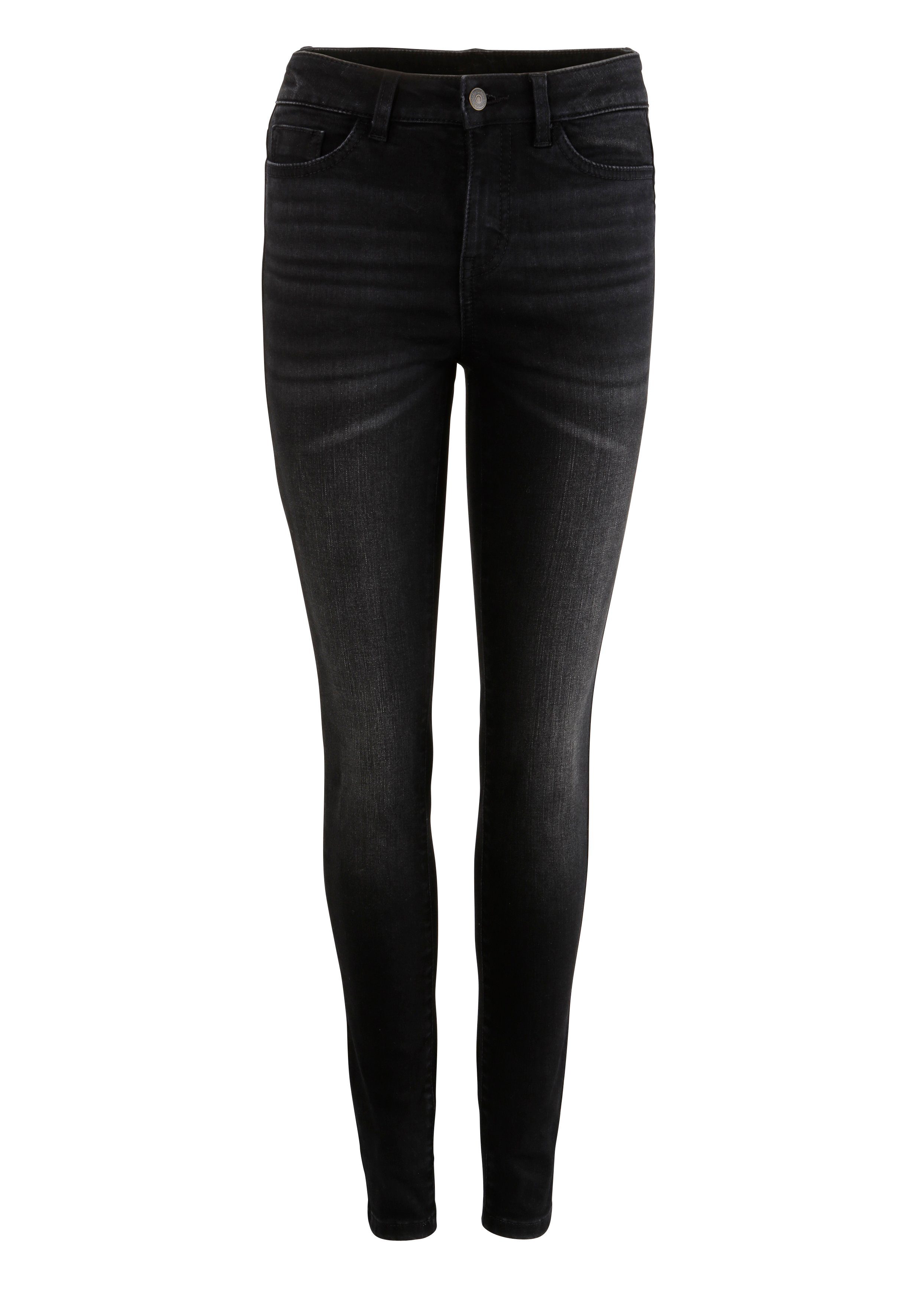 KangaROOS 5-Pocket-Jeans SUPER SKINNY HIGH RISE knöchellang, mit Used-Optik, hohe Leibhöhe. Reduzierter Preis € 48,99. Unverbindliche Preisempfehlung € 59,99, (€ 48,99 pro 1 Stk)