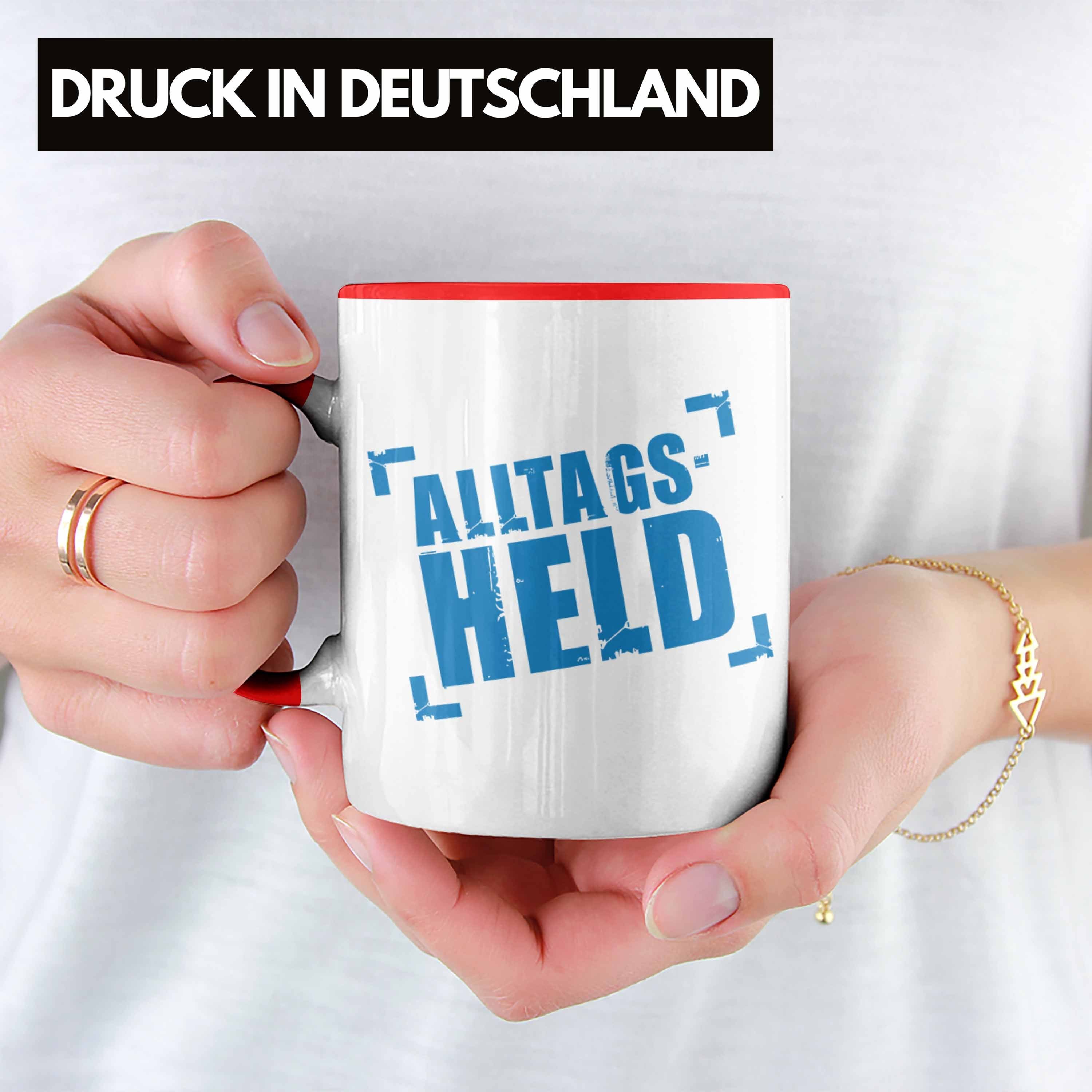 Mann Männer Rot Trendation Tasse Büro Kaffeebecher Kaffeetasse Trendation Kollegin Lustig Alltags-Held Kollege Tasse Lustige -