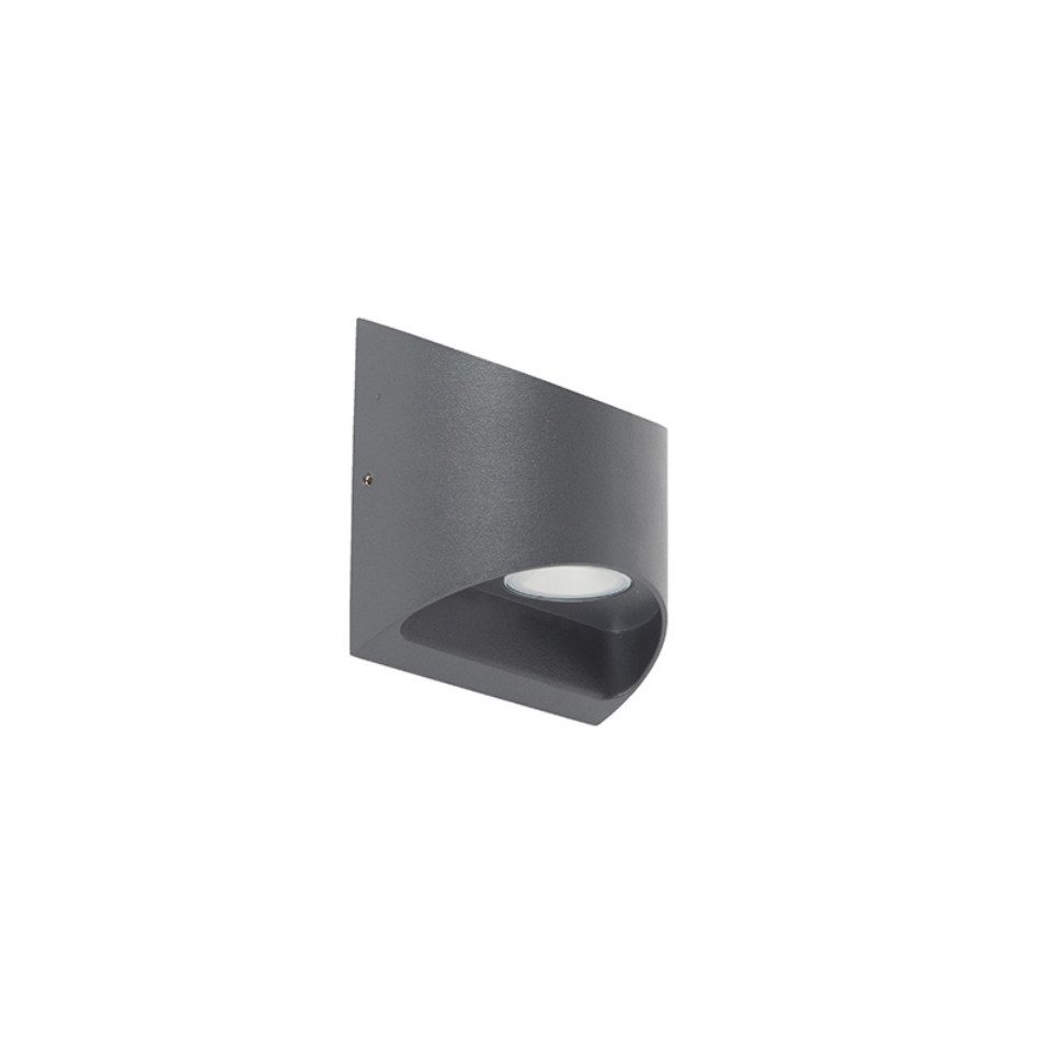 Qazqa Außen-Wandleuchte Mal, LED fest integriert, Extra-Warmweiß, QAZQA Außen Wand­leuchte, integrated, Dunkelgrau, Aluminium, Modern
