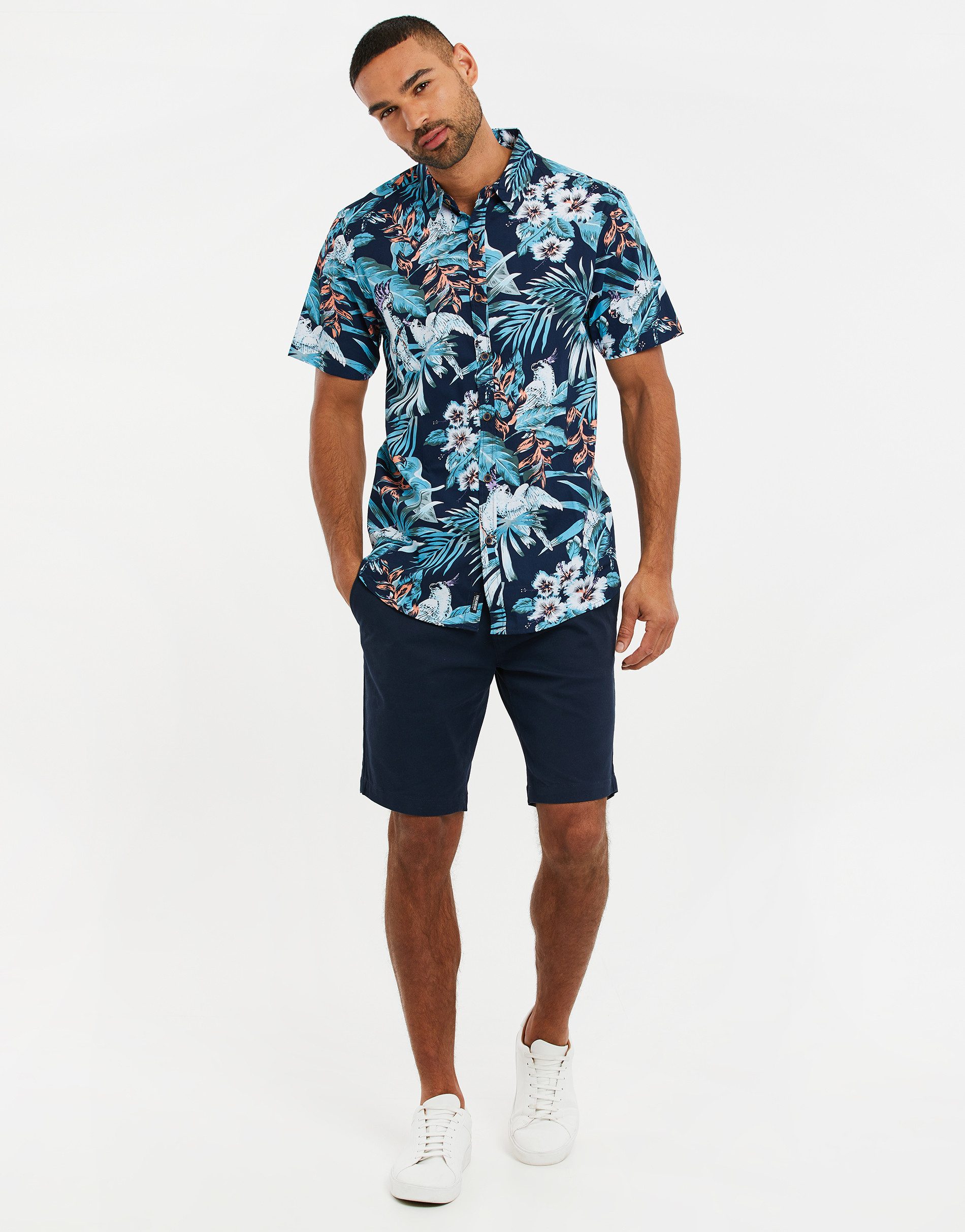Threadbare Kurzarmhemd THBTropical (1-tlg) Hawaii Muster günstig online kaufen
