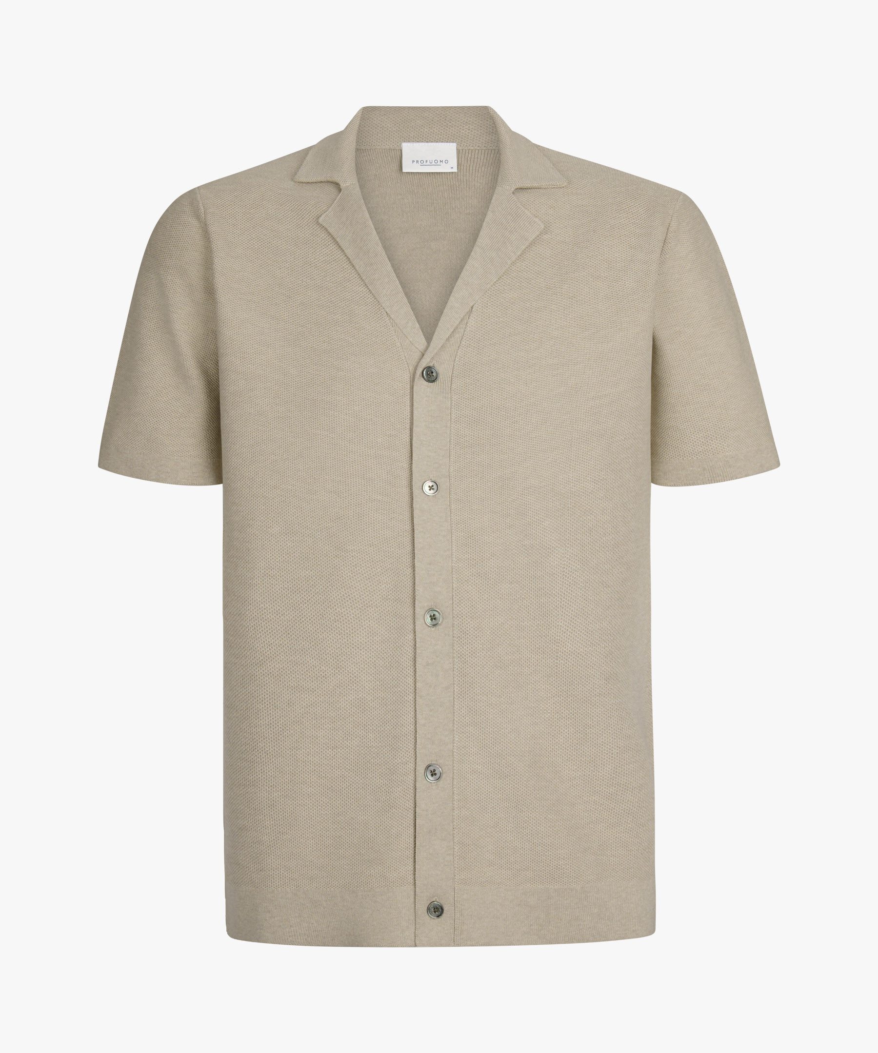 Profuomo Poloshirt POLO CAMP BUTTON TH SS BEIGE