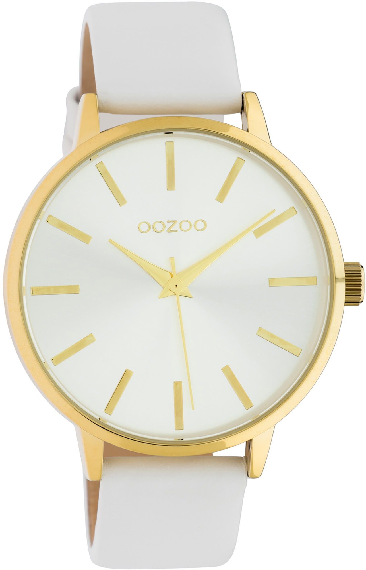 Quarzuhr Oozoo Damen Armbanduhr weiß Analog C10611