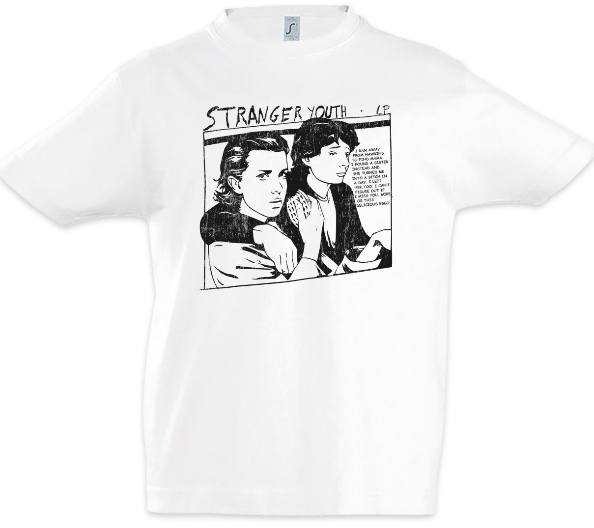 Print-Shirt Stranger Youth Kinder T-Shirt Cover Album Platten Schallplatte Sonic