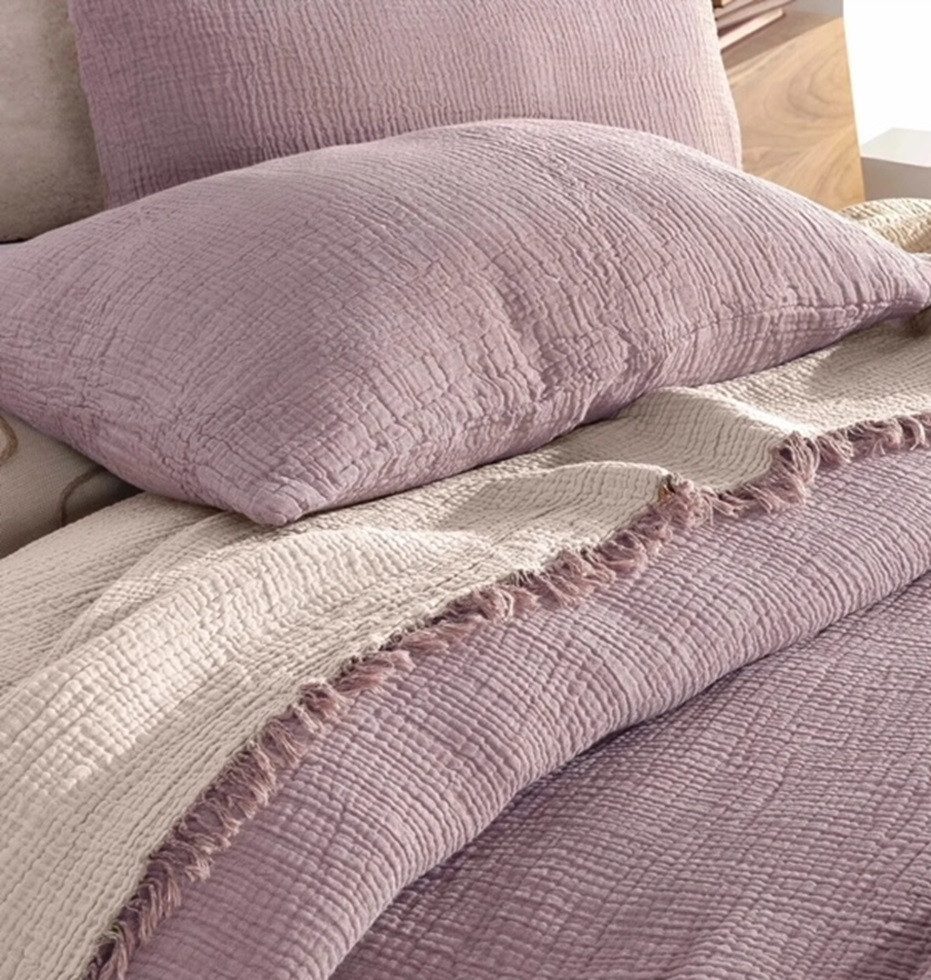 Wohndecke Bio-Musselin Wende Wohndecke in Lila, günstig online kaufen