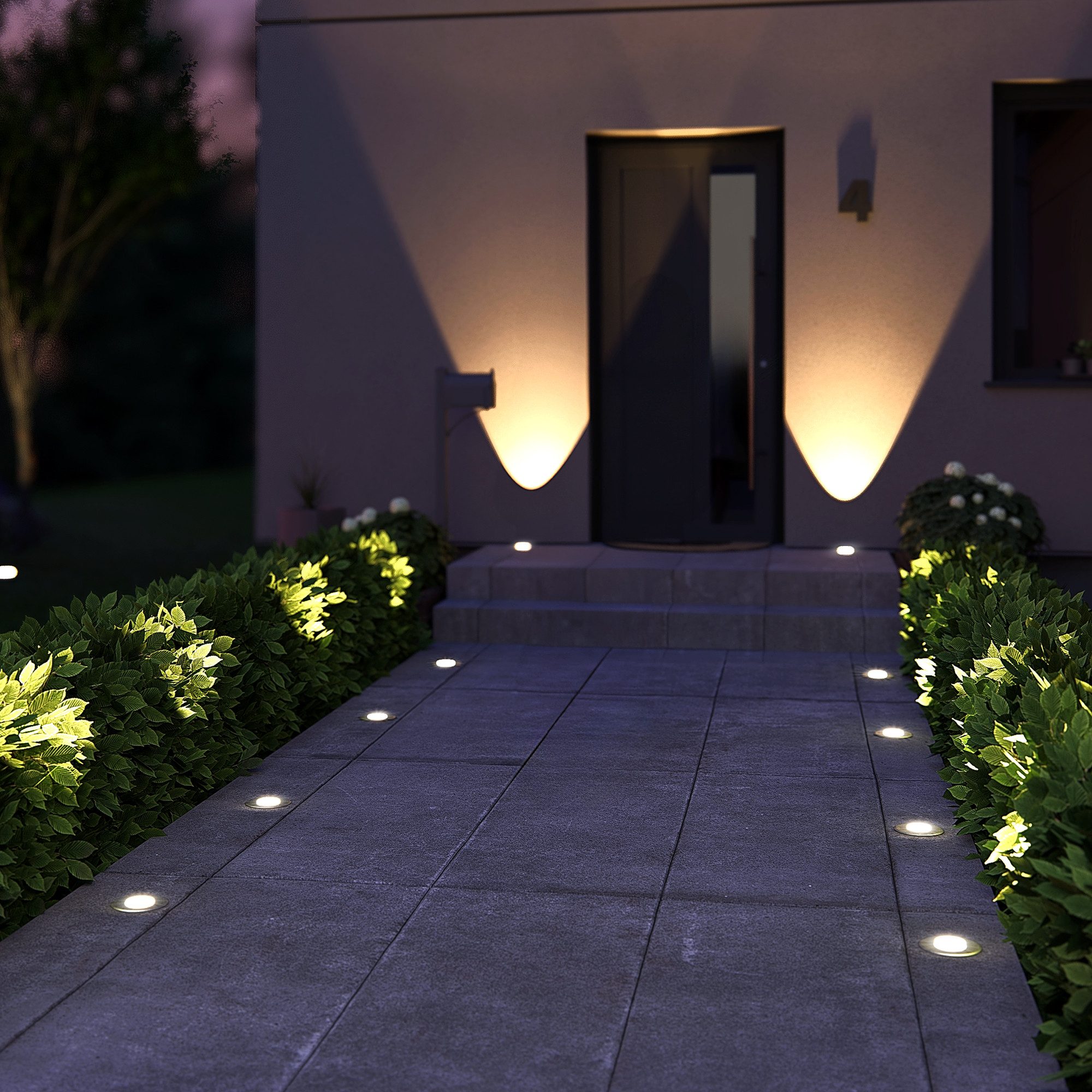 SSC-LUXon LED Gartenstrahler Bodeneinbauleuchte KALPA rund silber IP67 ohne Leuchtmittel, ohne Leuchtmittel