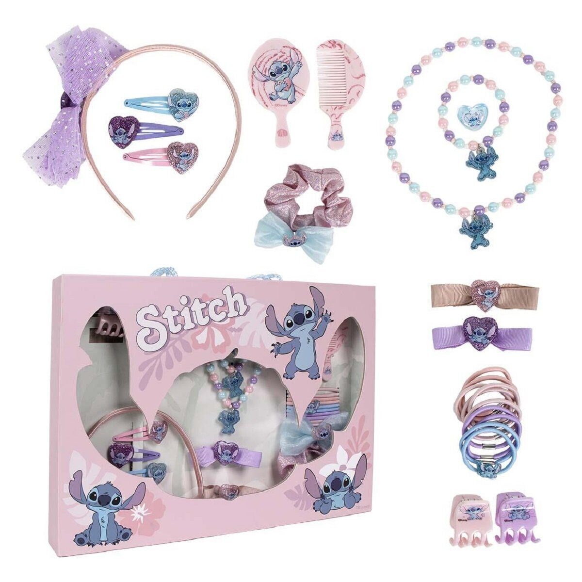 Disney Haarbürste Lilo & Stitch Styling Set für Kinder Kamm, Haargummi und mehr