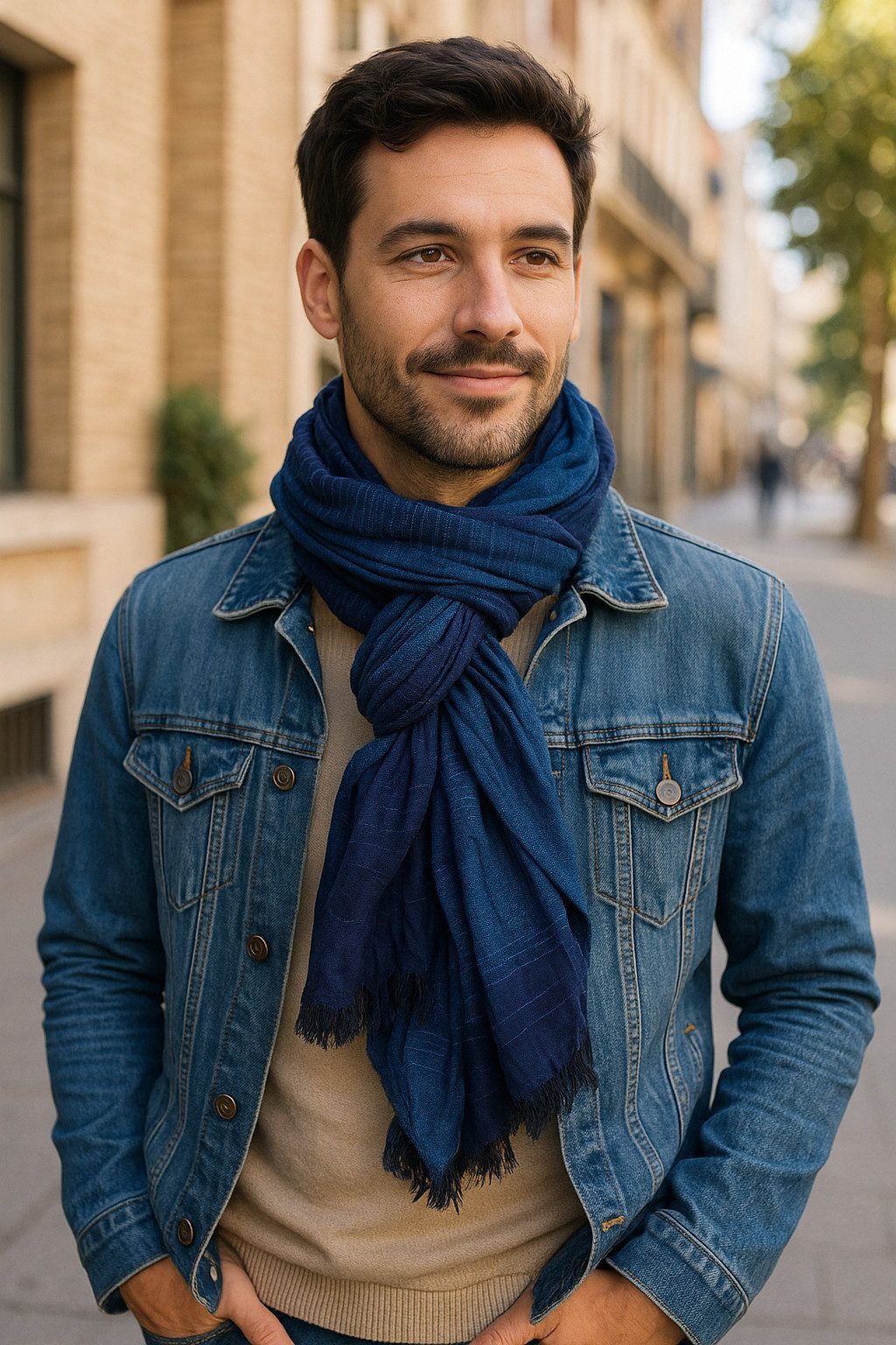 Ella Jonte Modeschal, mit Streifenmuster & weicher Viskose in Crinkle-Optik günstig online kaufen