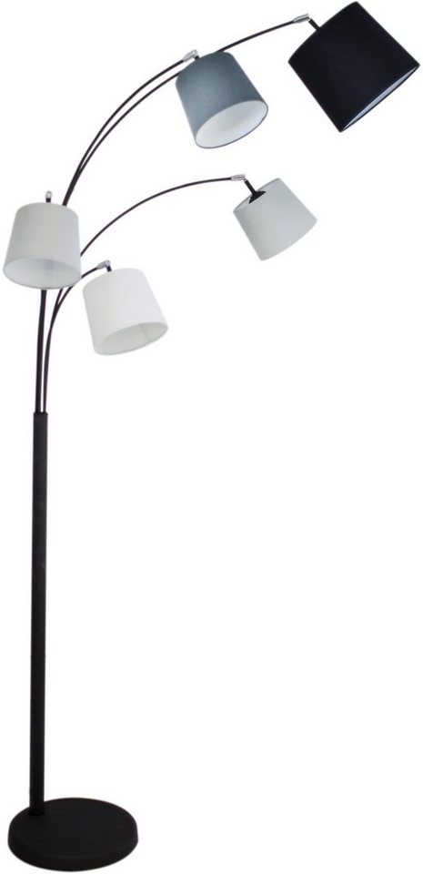 By Rydens Stehlampe By Rydens Foggy 5-flg. 200cm Schwarz-Matt, Geeignet für  5 LED Leuchtmittel E14, max. 25 W
