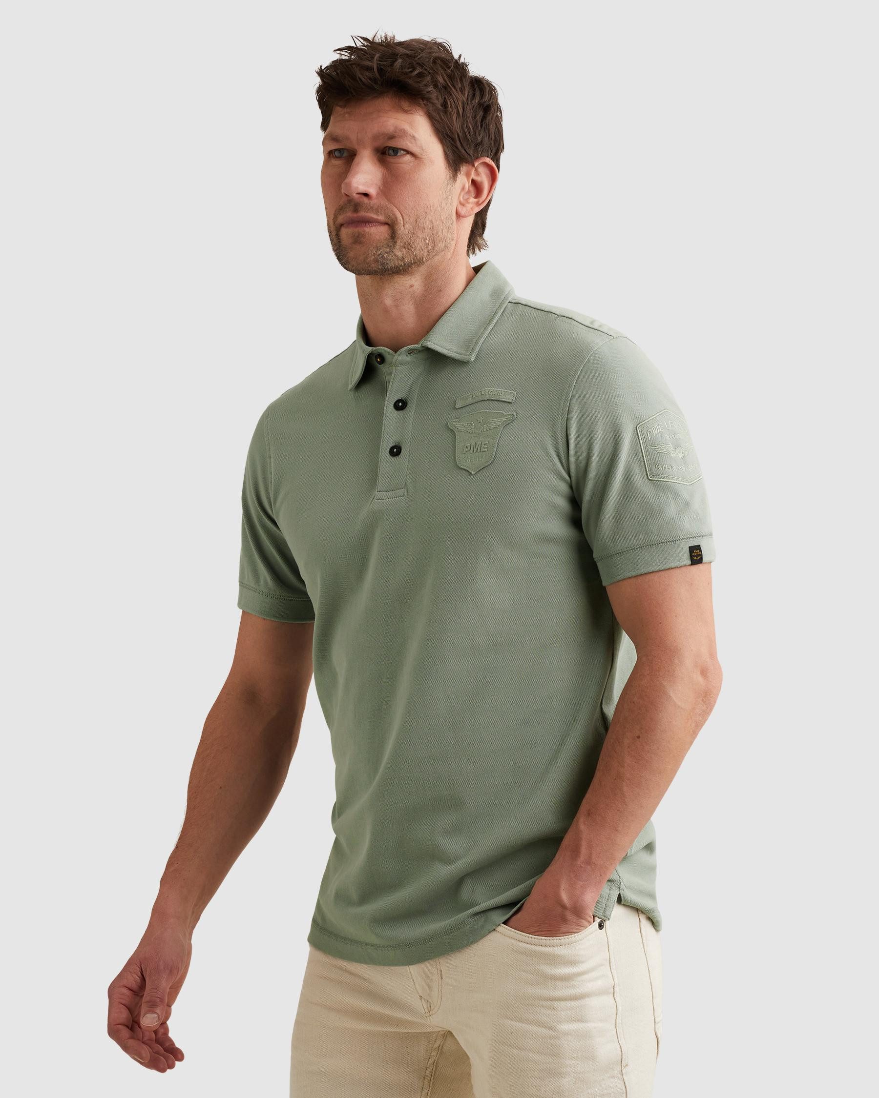 PME LEGEND Poloshirt Short sleeve polo fine pique badge aus feinster Piqué-Qualität, Baumwolle