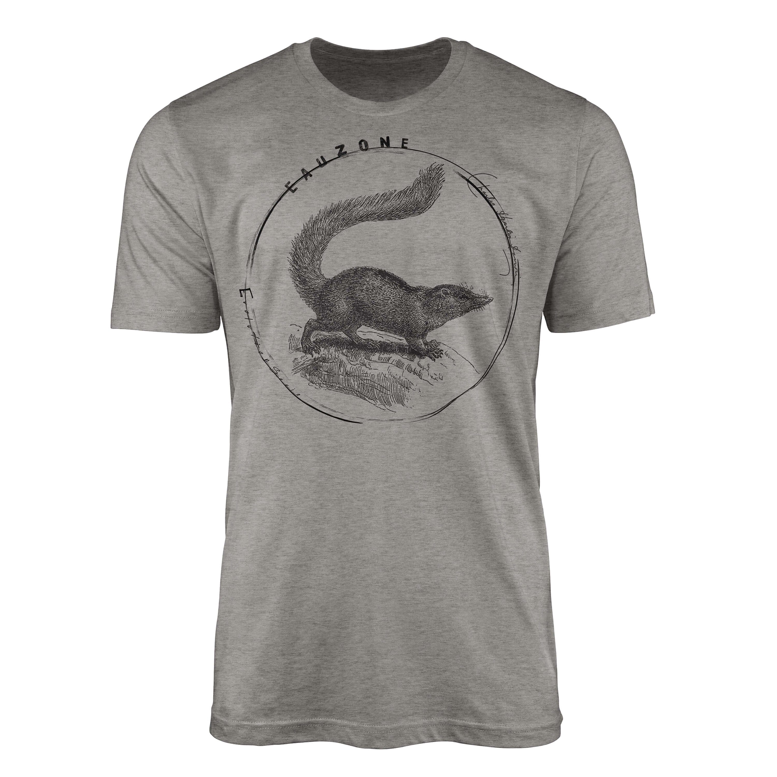 Evolution T-Shirt Art T-Shirt Sinus Herren Spitzhörnchen Ash