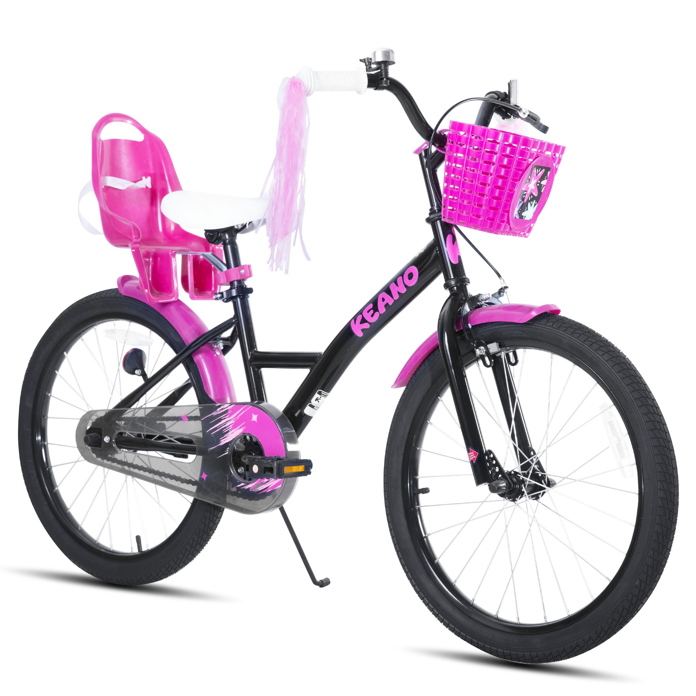 JOYSTAR Kinderfahrrad Mädchenfahrrad 14/16/18/20 Zoll mit Hochkarbonstahlrahmen, mit Puppensitz und Korb,Stützräder, Luftschlangen, Schutzblechen