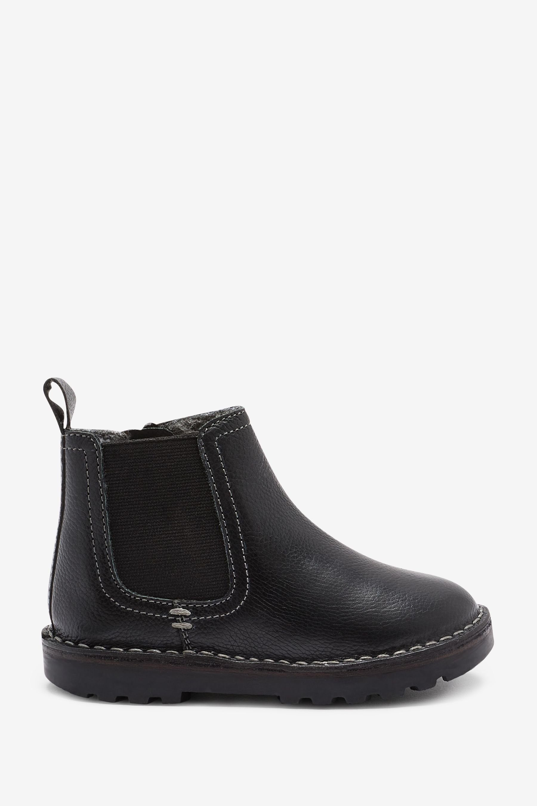 Next Warmgefütterte Chelsea-Stiefeletten aus Leder Chelseaboots günstig online kaufen