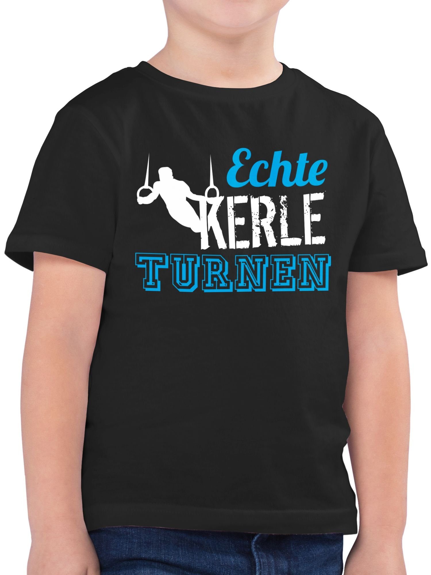 Shirtracer T-Shirt Echte Kerle turnen (1-tlg) Kinder Sport Kleidung