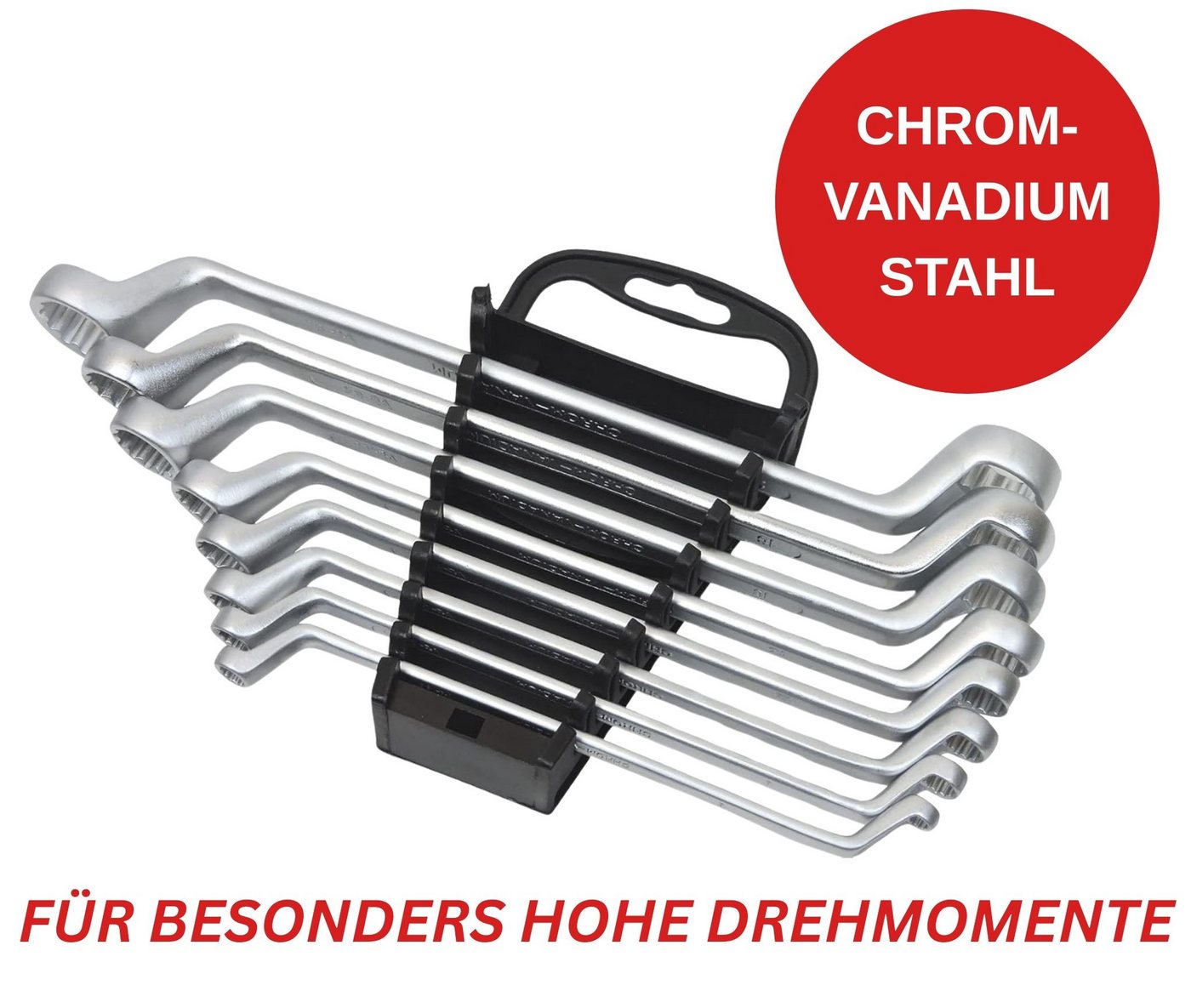 Thumbnail - FAMEX Ringschlüssel 10154-8 Doppel-Ringschlüssel-Satz (Schraubenschlüssel Set, 8 St), aus CV-Stahl