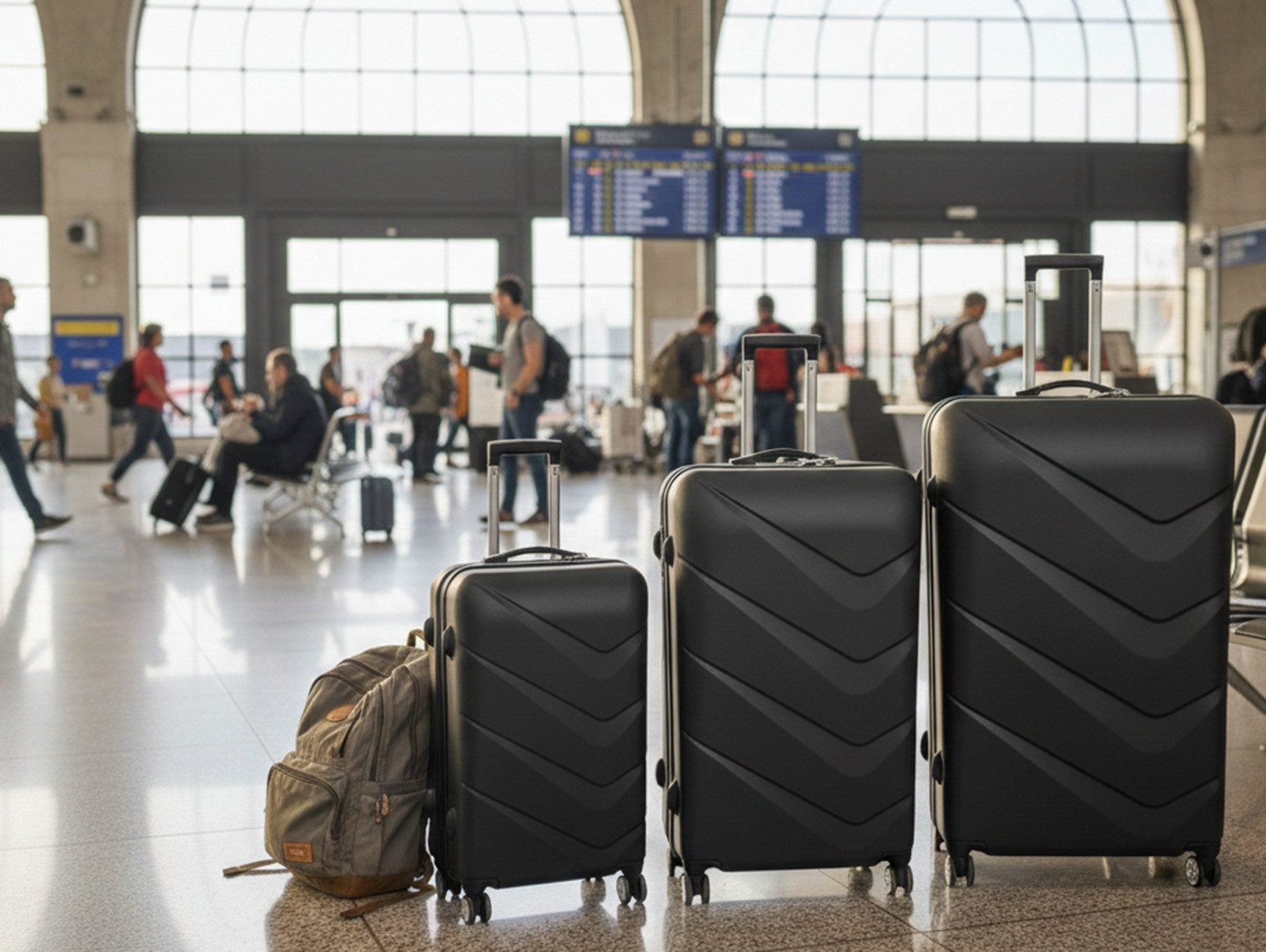 Hoffmanns Kofferset Waveline, 3-teilig - ABS-Hartschale, (3 tlg), ABS-Hartschale mit Zahlenschloss & 360° Rollen