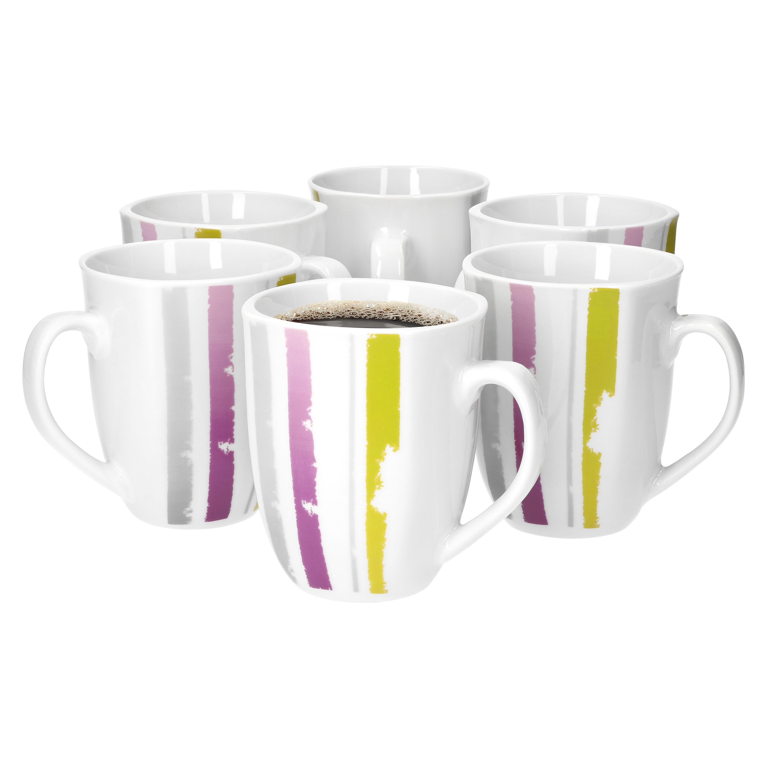 van Well Becher 6er Set Kaffeebecher Lucia 33cl Kaffeetassen Tassen Porzellan, Porzellan