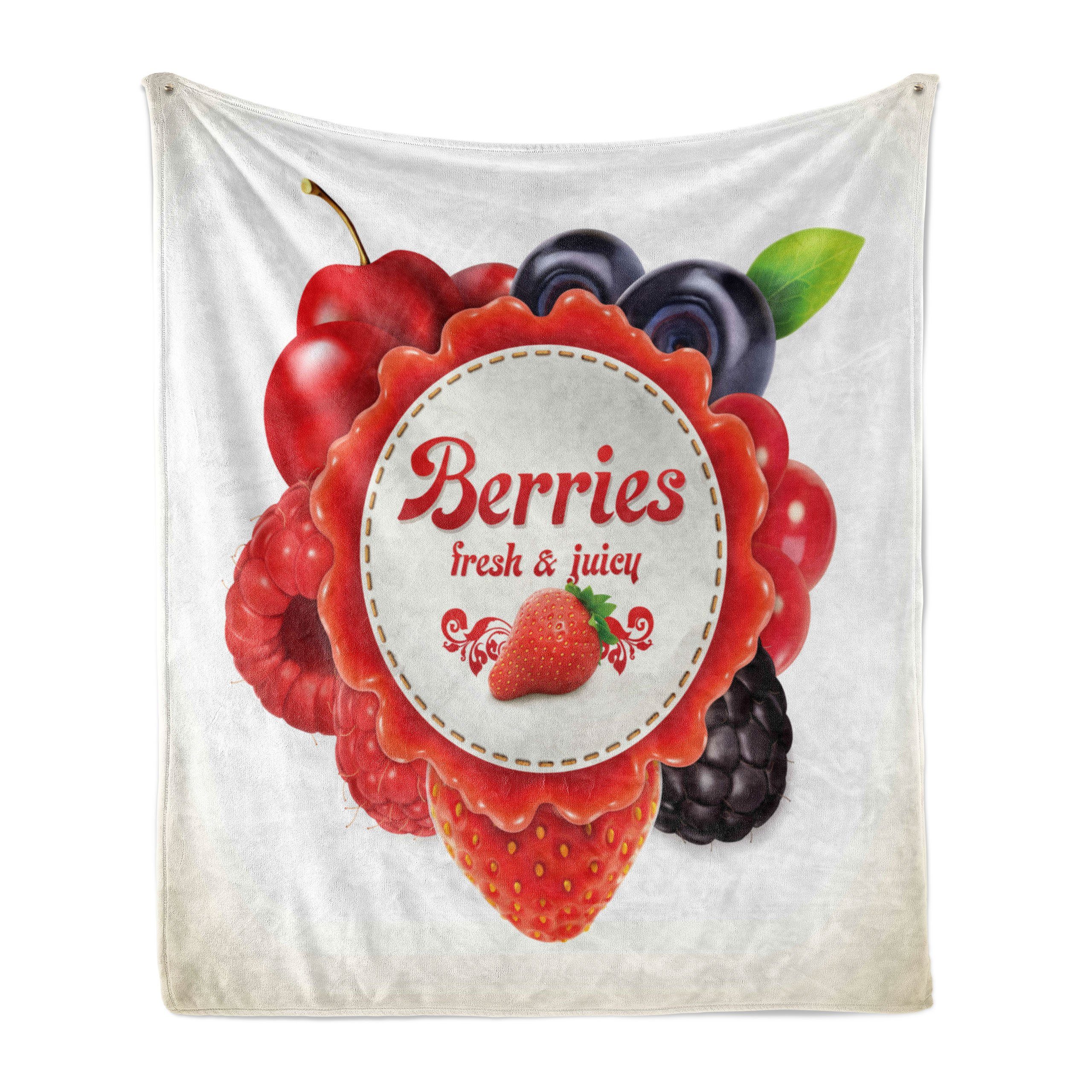 Berry und Obst Gemütlicher für Pattern Abakuhaus, Außenbereich, Wohndecke Bunte Plüsch den Innen-
