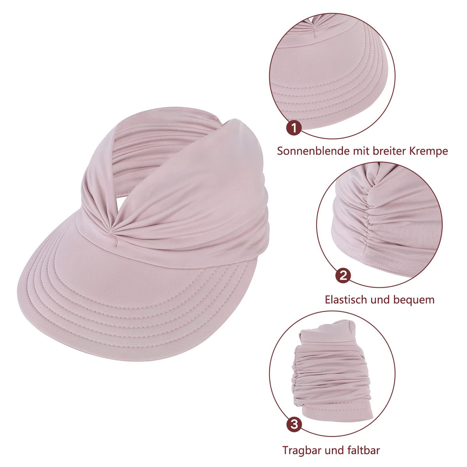 Coonoor Strohhut Sun Visor Hüte für Damen, verstellbare leichte Sommerhut