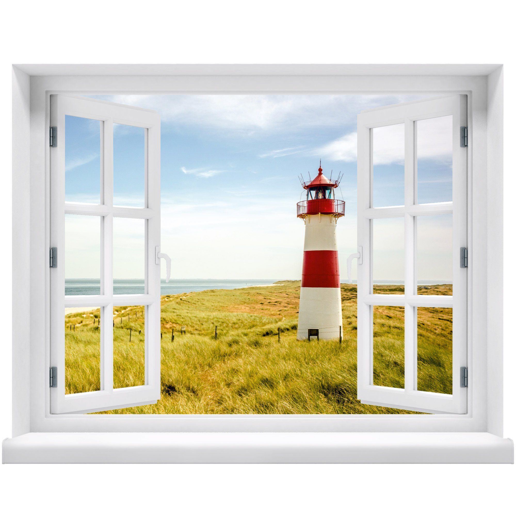 WallSpirit Wandsticker "Fensterblick mit Aussicht", Selbstklebend, rückstandslos abziehbar