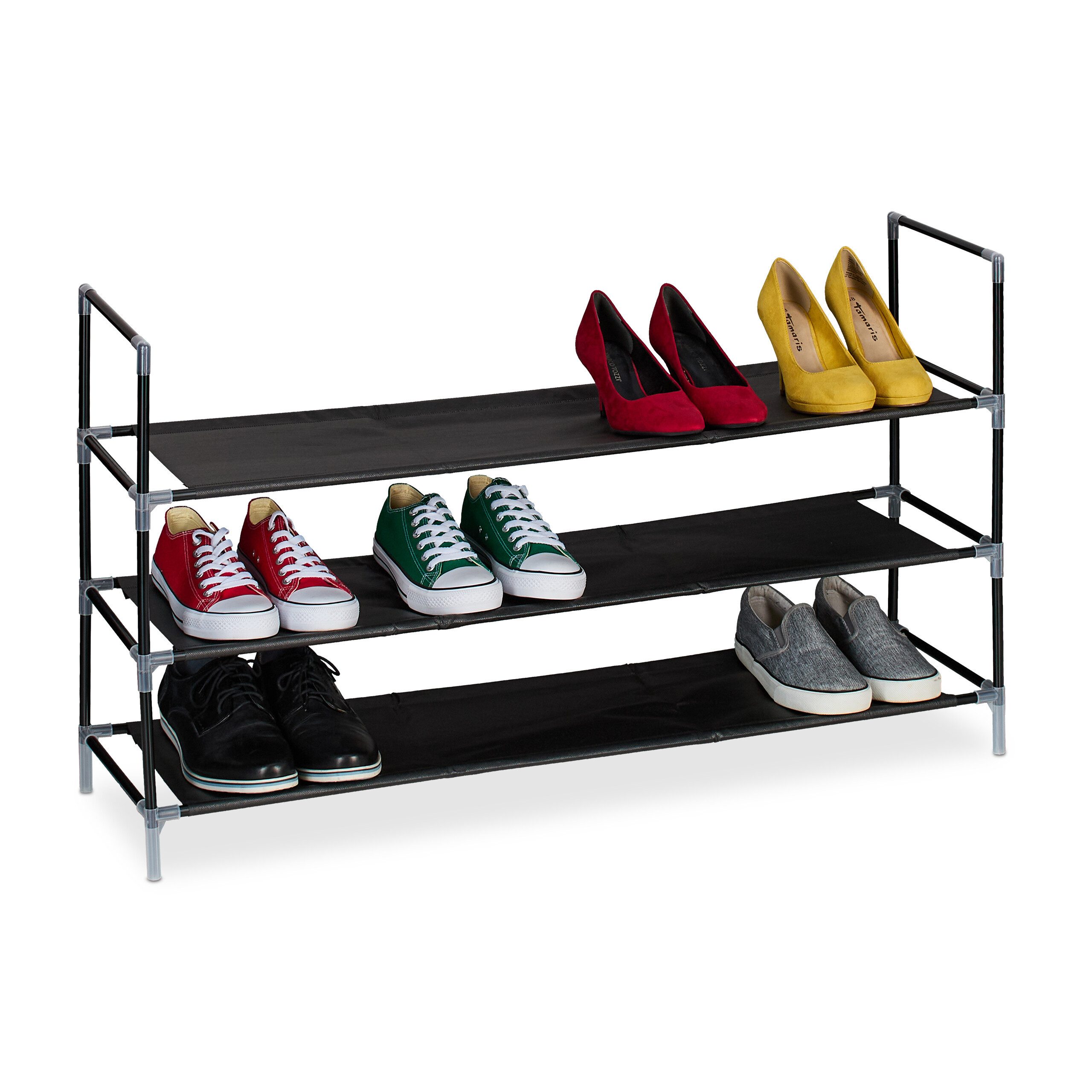 relaxdays Schuhregal mit Stoffebenen 1 m, günstig online kaufen