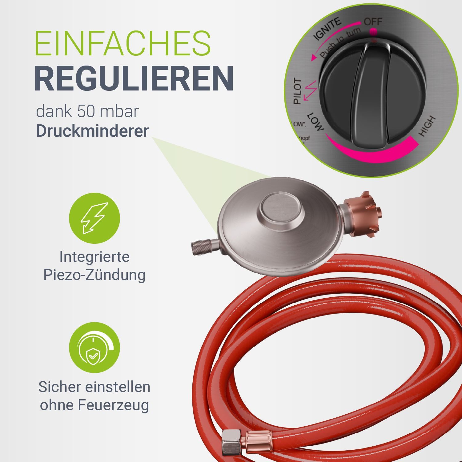 Juskys Heizstrahler Cuna, 11000 W, integrierter Kippschutz, Inkl. Druckminderer, robuste Schutzhülle