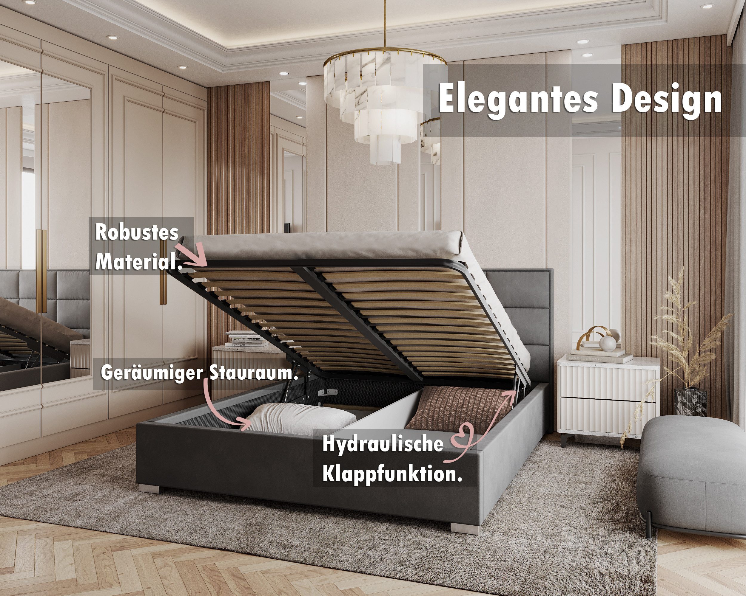 thematys Polsterbett Stauraumbett Velours 120x200, 140x200, 160x200, 180x20 günstig online kaufen