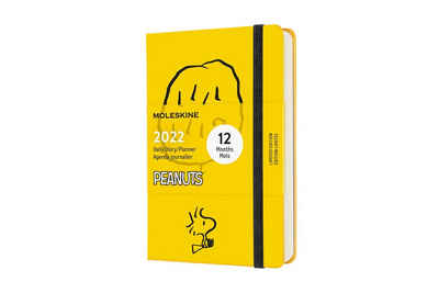 MOLESKINE Buchkalender, 13 Monate Tageskalender 2022 Peanuts - Fester Einband - Englischer Kalender - 1 Tag = 1 Seite