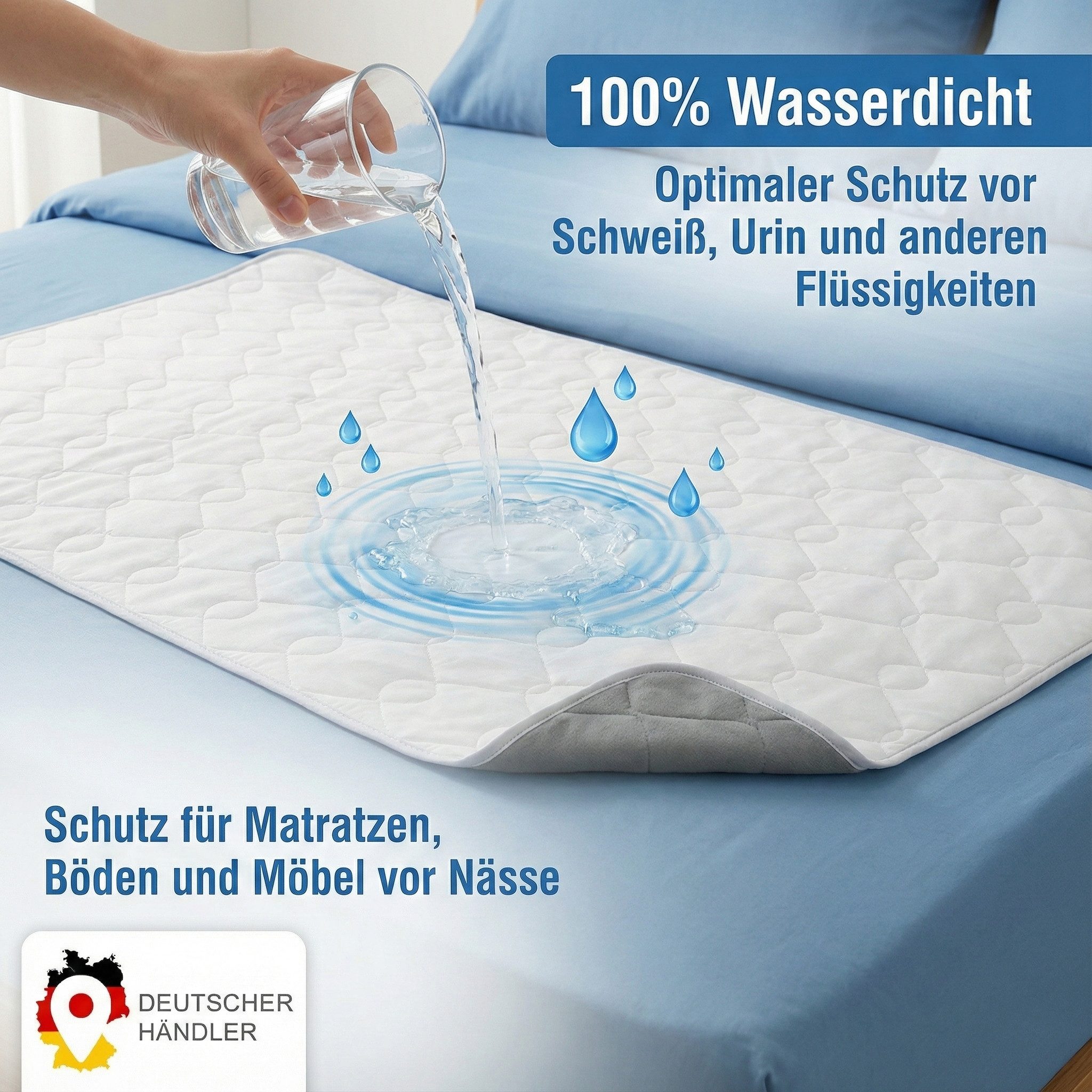 Inkontinenzauflage Inkontinenzauflage NYVICare 75x90 cm wasserdicht Inkontinenzunterlage NYVI, Bei 95°C waschbar kochfest, wasserdichter Matratzenschutz Bett