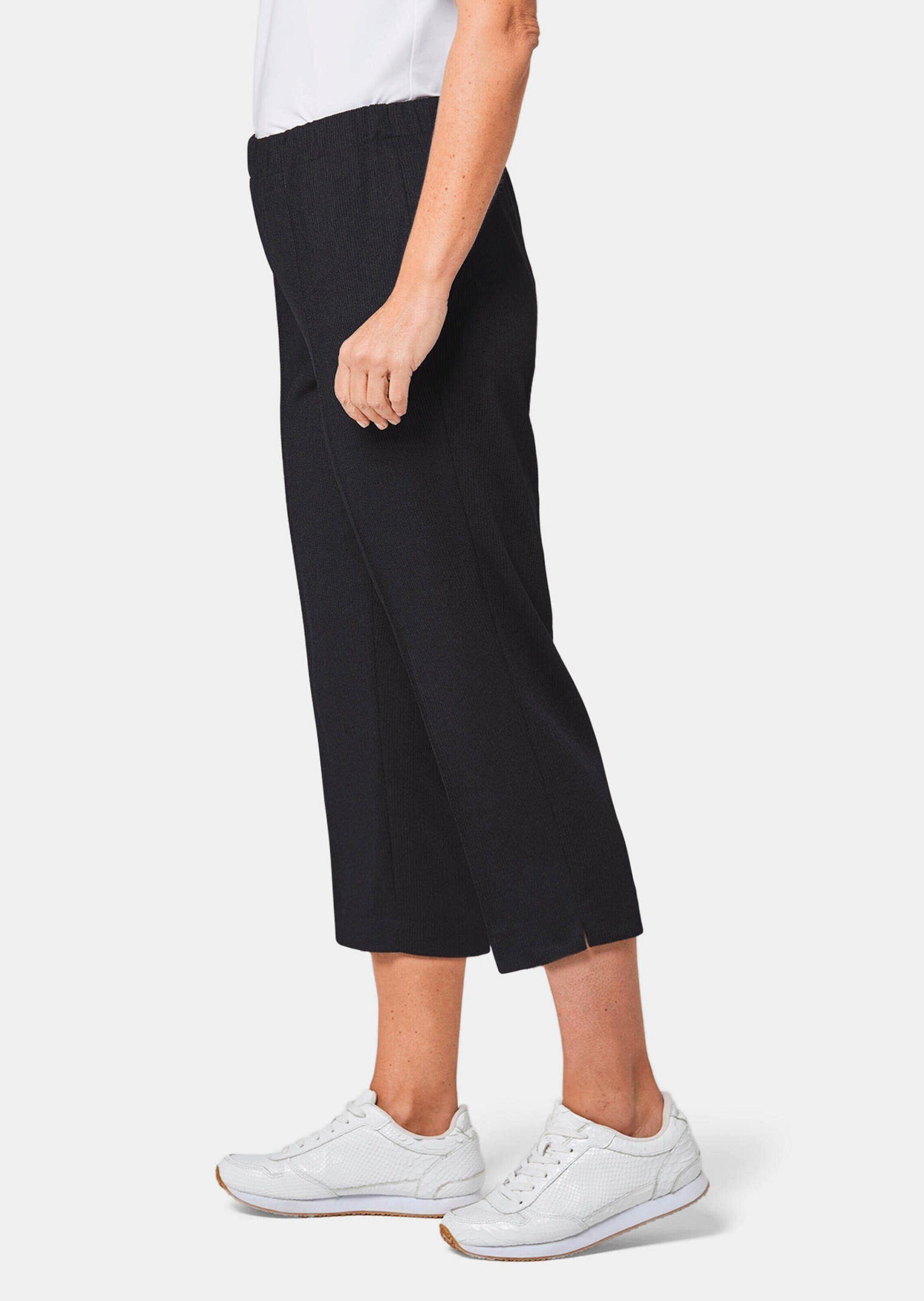 GOLDNER Caprihose Sportive 7/8-Hose mit Biesen Stoffhose mit Schlupfbund, Biesen und Wadenlang