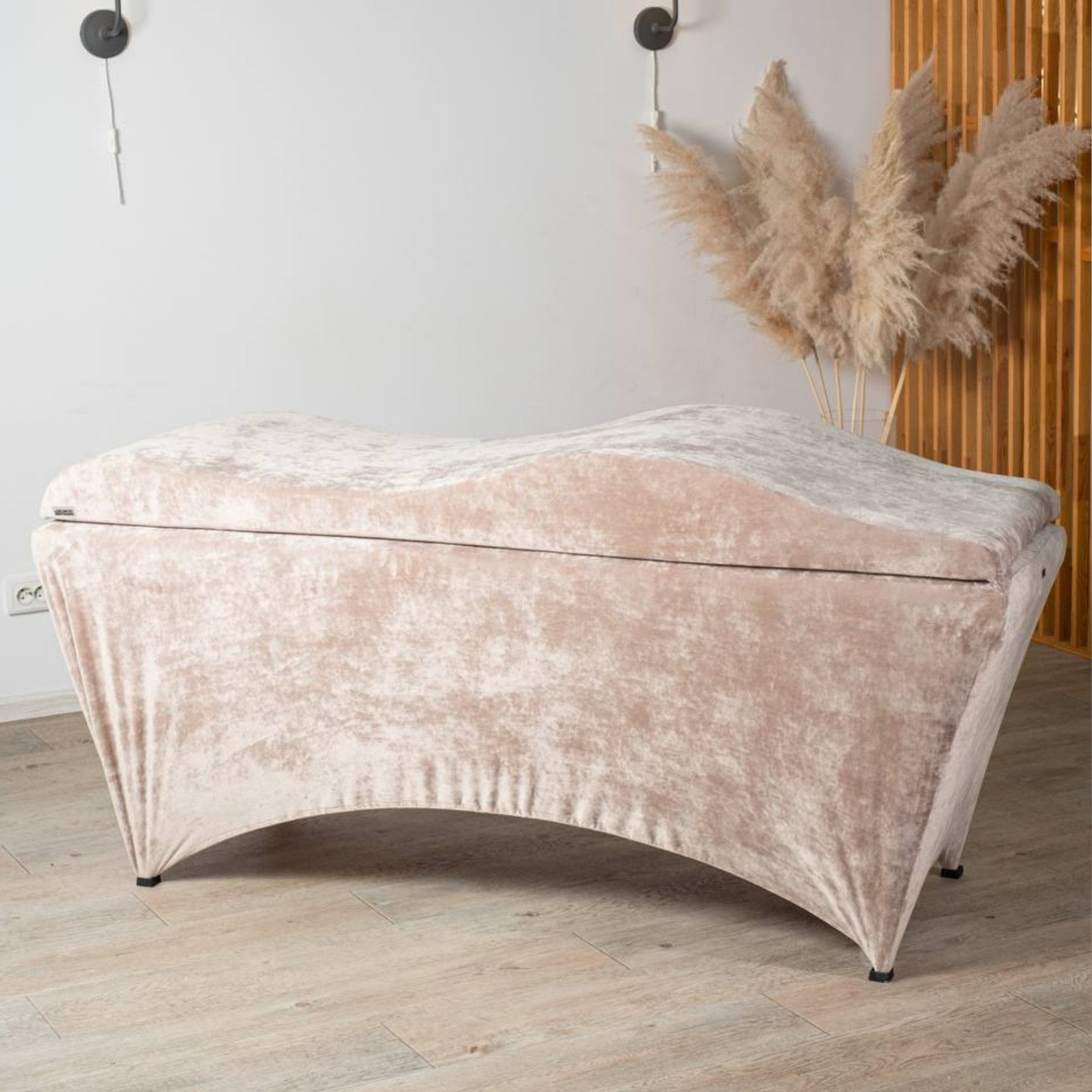 STM Company Massageliege Wave Matratze (Curved topper) mit Memory Foam, Liegenbezug, Set (180x60 / 190x70 cm, für Wimpernverlängerungen, PMU), für Kosmetikliege, Behandlungsliege, Wimpermstudio