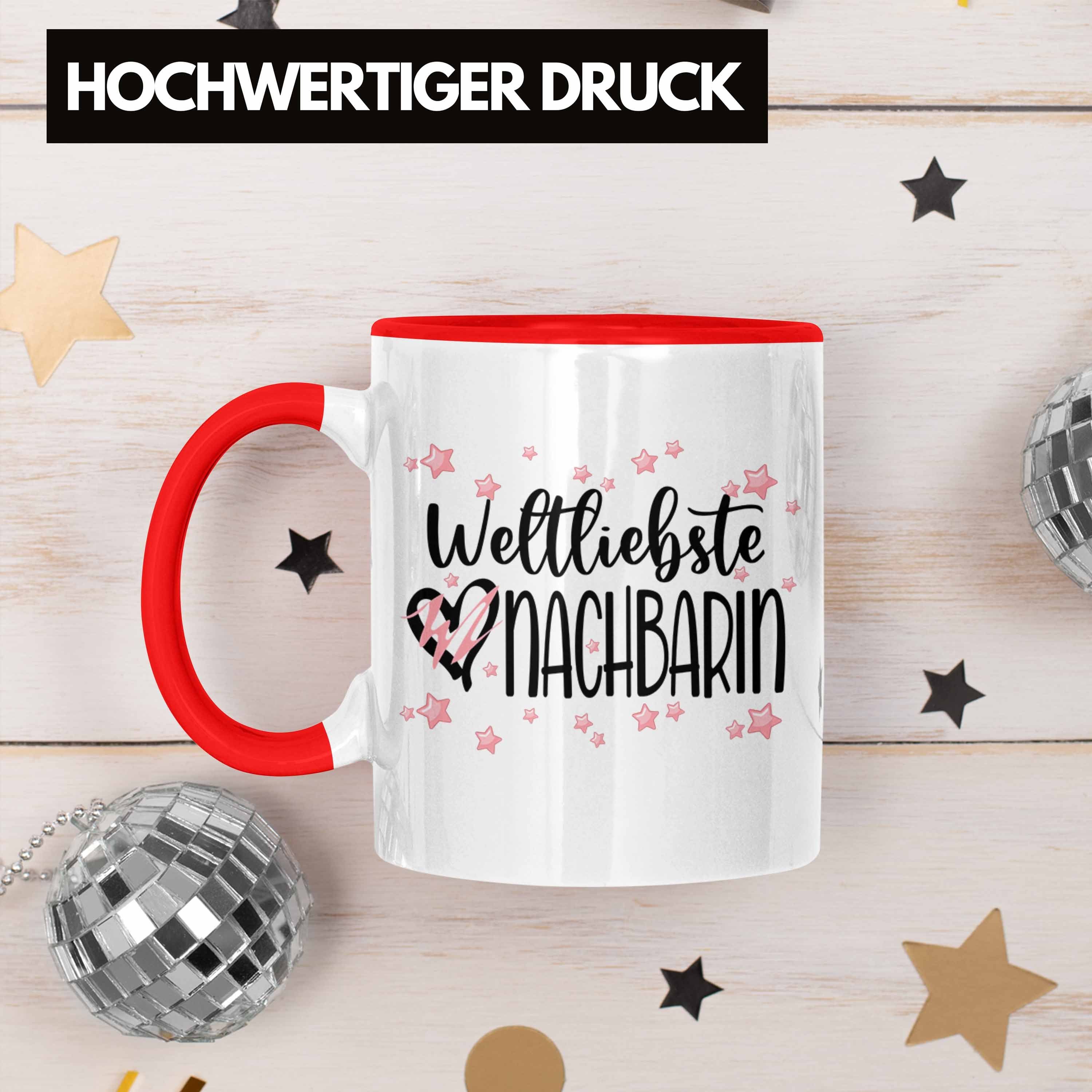 Weltliebste Trendation Abschied Rot Nachbarin Geschenkidee Nachbarin Freundin Tasse Geschenk Nachbarin Abschiedsgeschenk - Trendation Lieblings Geburtstag Beste Tasse