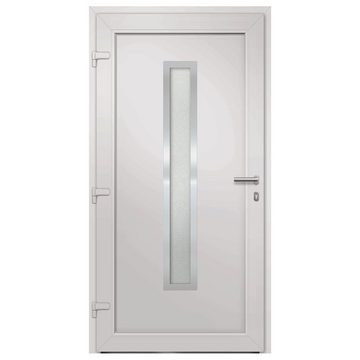 vidaXL Haustür Haustür Weiß 108x208 cm Eingangstür Außentür Glas-Element Linkshändig