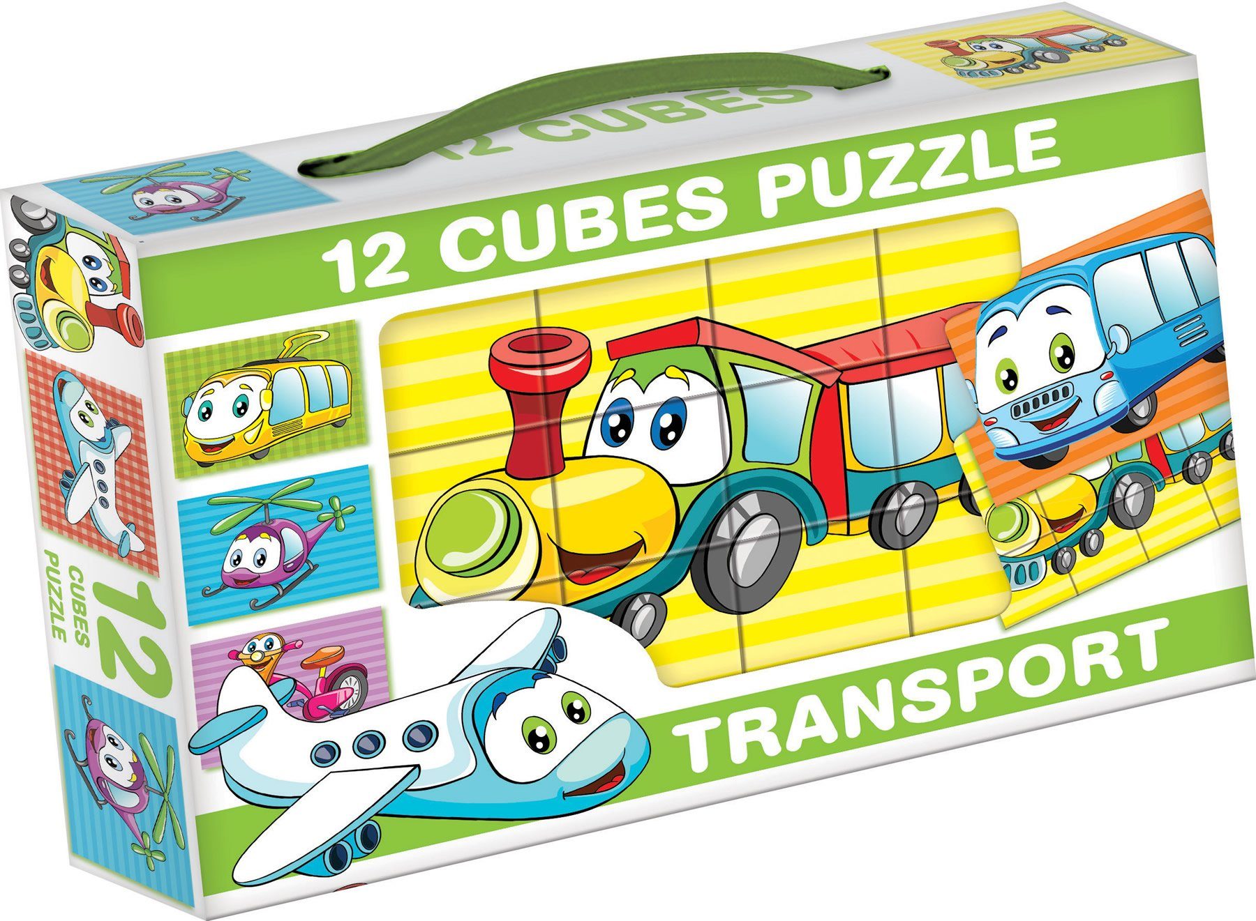 Dohany Würfelpuzzle Bilderwürfel 12-tlg. Transportfahrzeuge, Puzzleteile