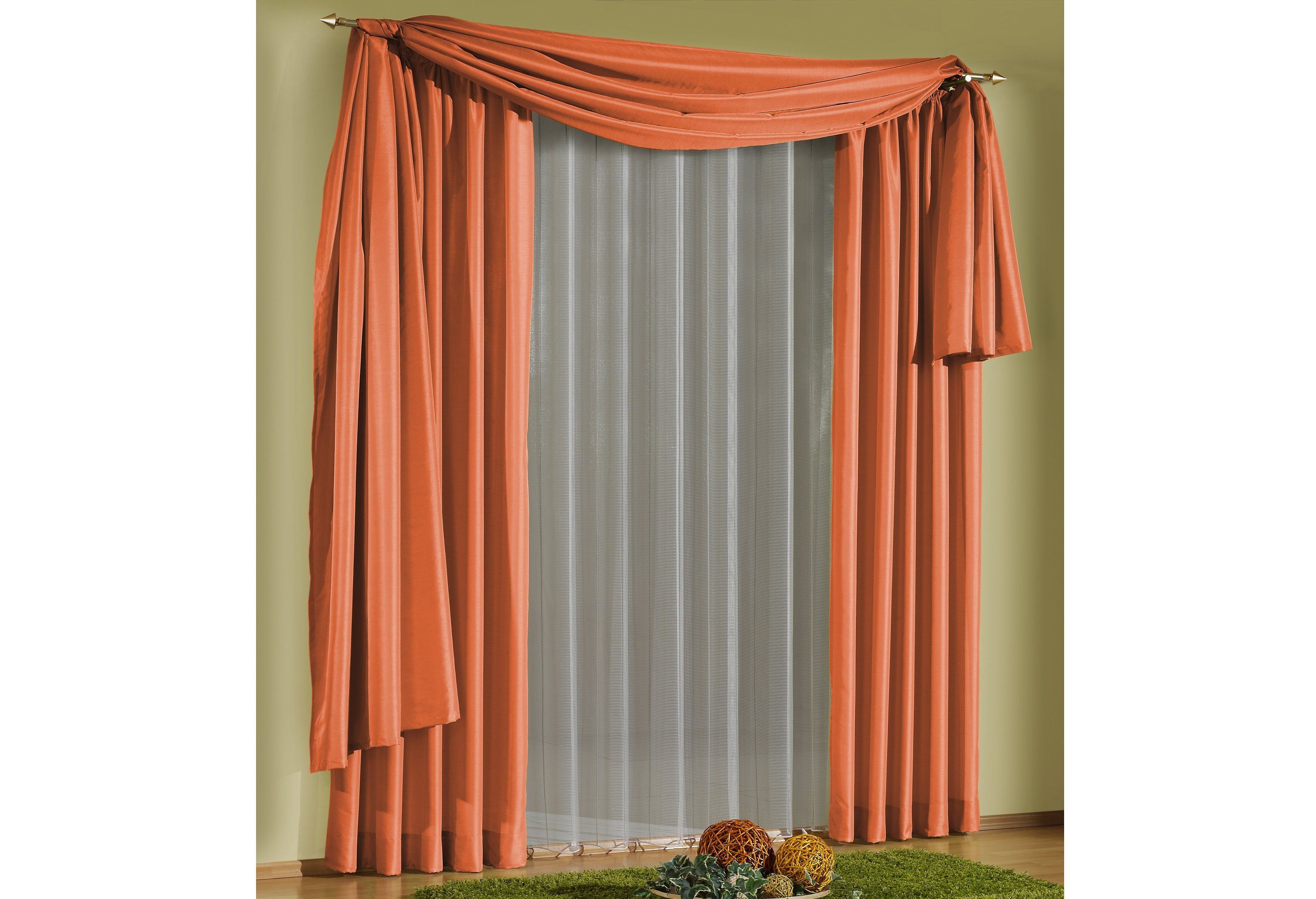 Gardine Daria, Wirth, Schlaufen (1 St), halbtransparent orange