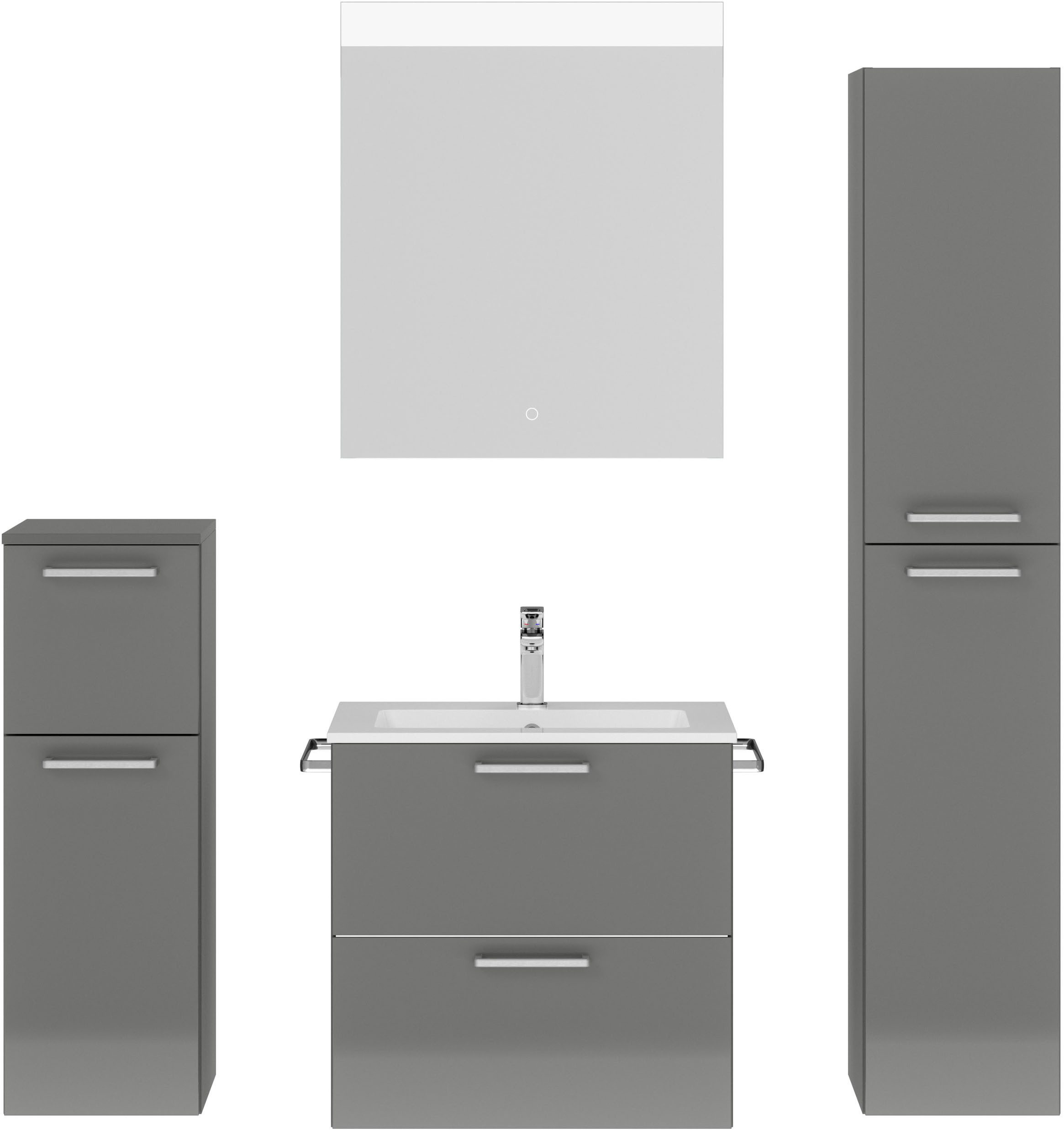 nobilia® Badmöbel-Set Tolvina, (4-St., vormontiert, mit günstig online kaufen