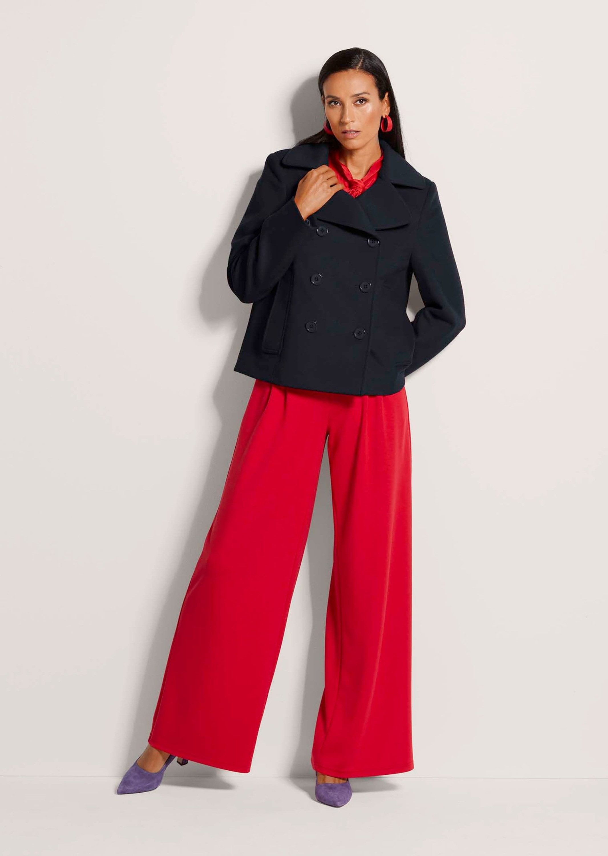 MADELEINE Outdoorjacke Elegante Caban-Jacke mit Taschen Wolljacke Zweireihi günstig online kaufen