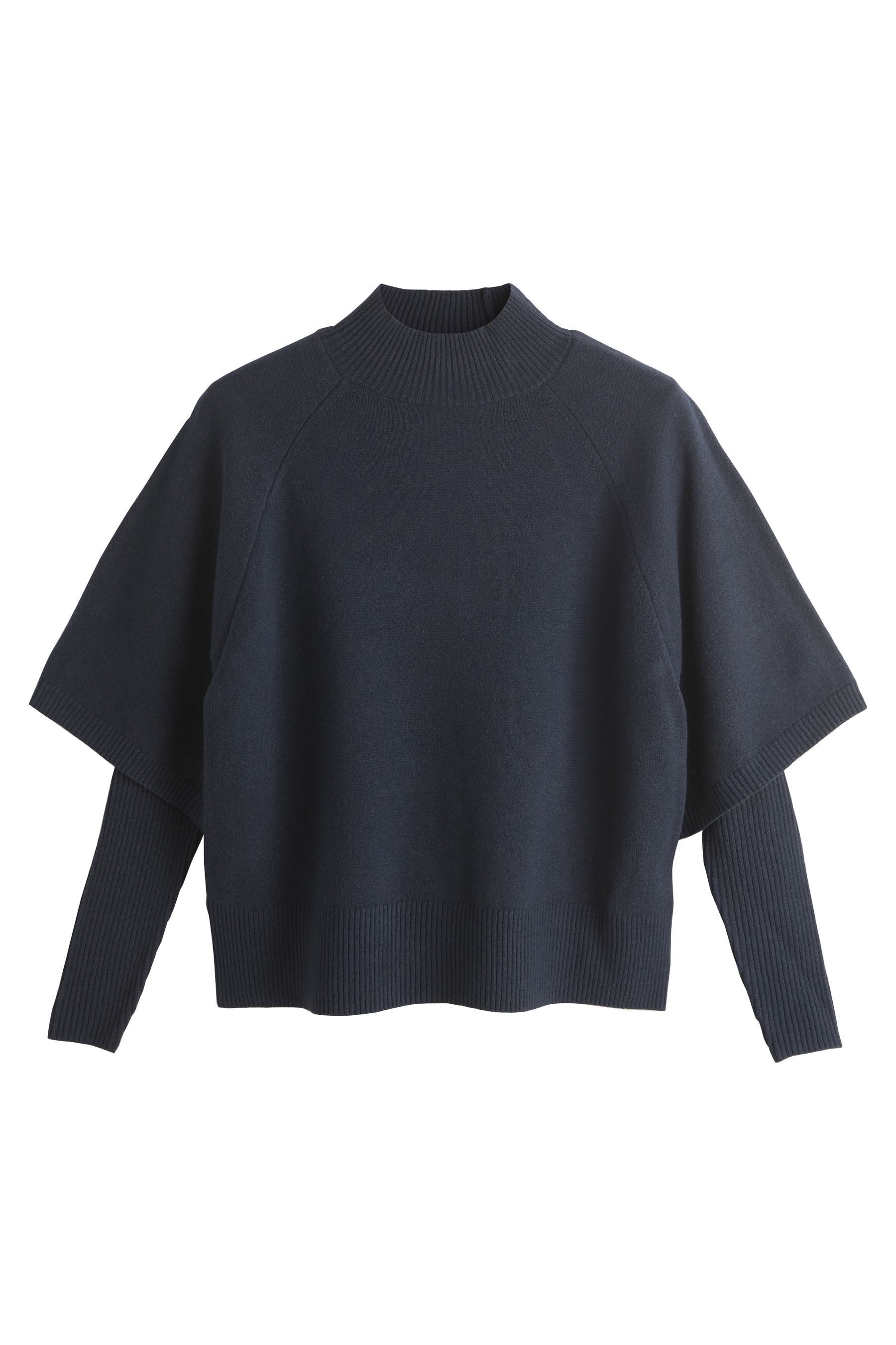 Next 2-in-1-Pullover Gestrickter Poncho mit vorgetäuschten Lagen (1-tlg)