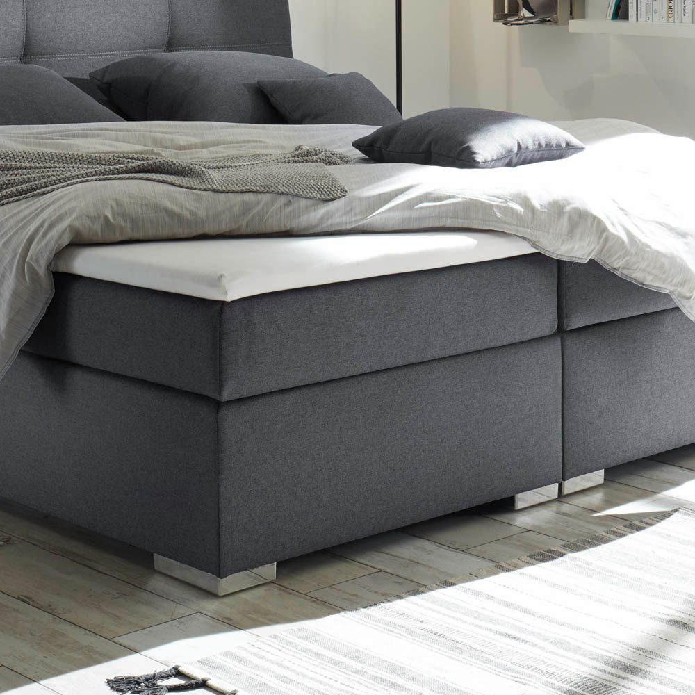 Lomadox 160x200 Boxspringbett cm 18 PENSACOLA2-09, in Como schwarz