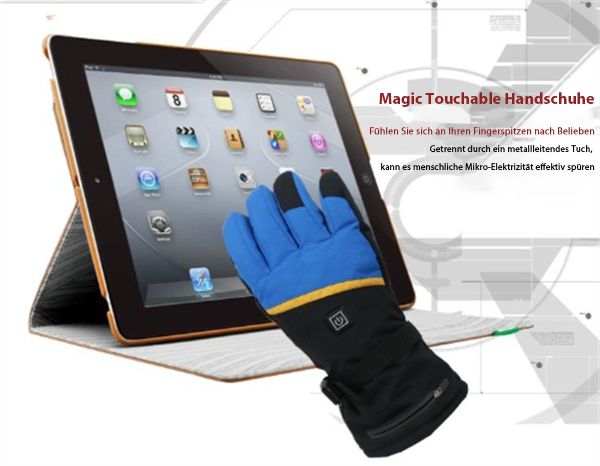 USB-Touchscreen-Heizhandschuhe carefully Temperatur selected mit Reithandschuhe Rosa einstellbarer
