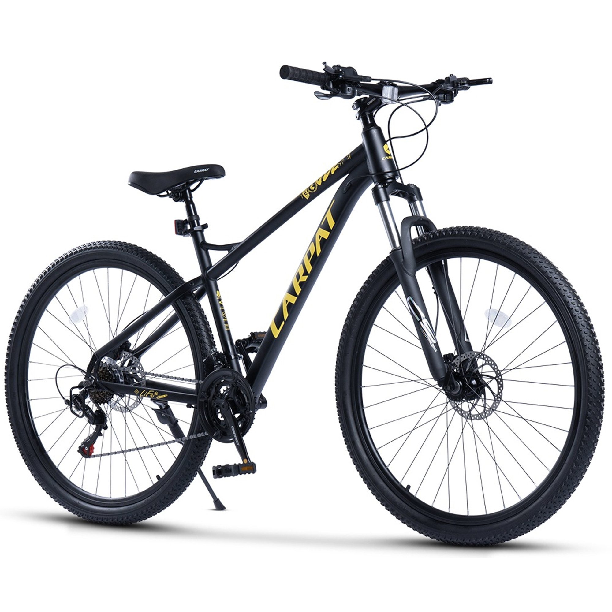 CARPAT SPORT Mountainbike 29 Zoll Fahrrad für Herren Damen Jungen, 21 Gang Shimano Tourney Schaltwerk, Kettenschaltung, Aluminium Rahmen, Jugendfahrrad MTB Hardtail Schnellverschlusssystem