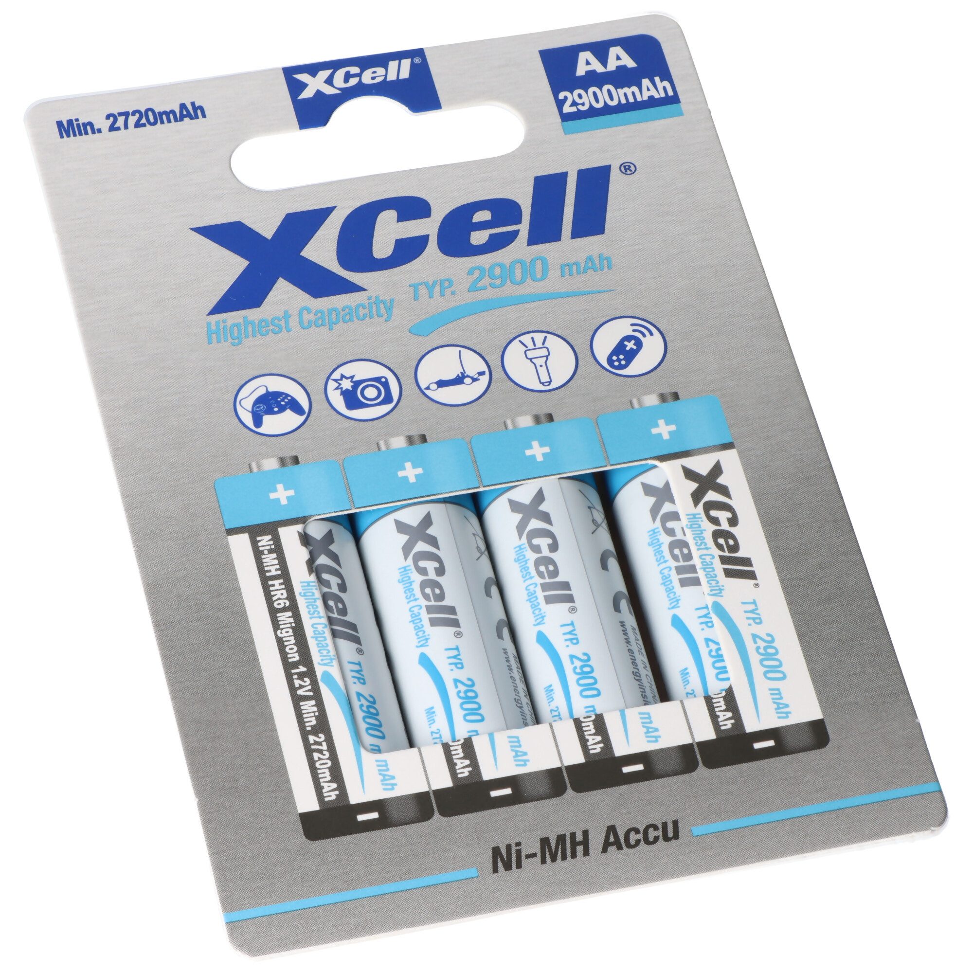 XCell XCell NiMH Akku Mignon AA LR6 HR6 1.2V 2900mAh Akku 2900 mAh (1,2 V)